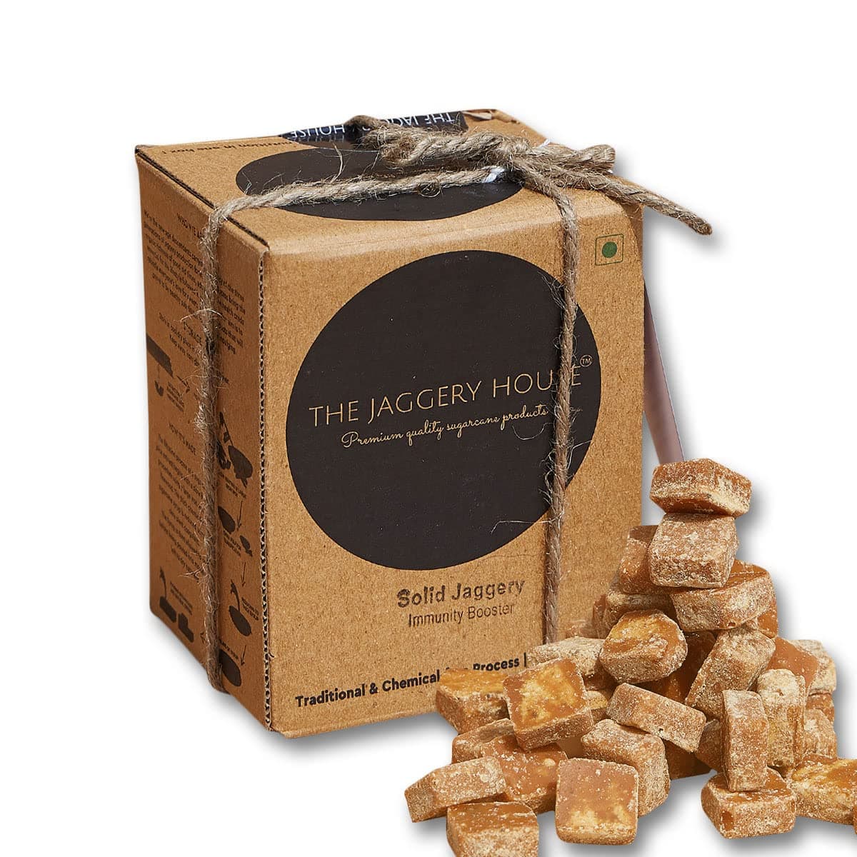 The Jaggery House | Solid jaggery- Immunity Booster |100% Natural | No Essence | No Preservatives | Handmade | Chemical Free | Jaggery Block | Jaggery Cubes | 450 g