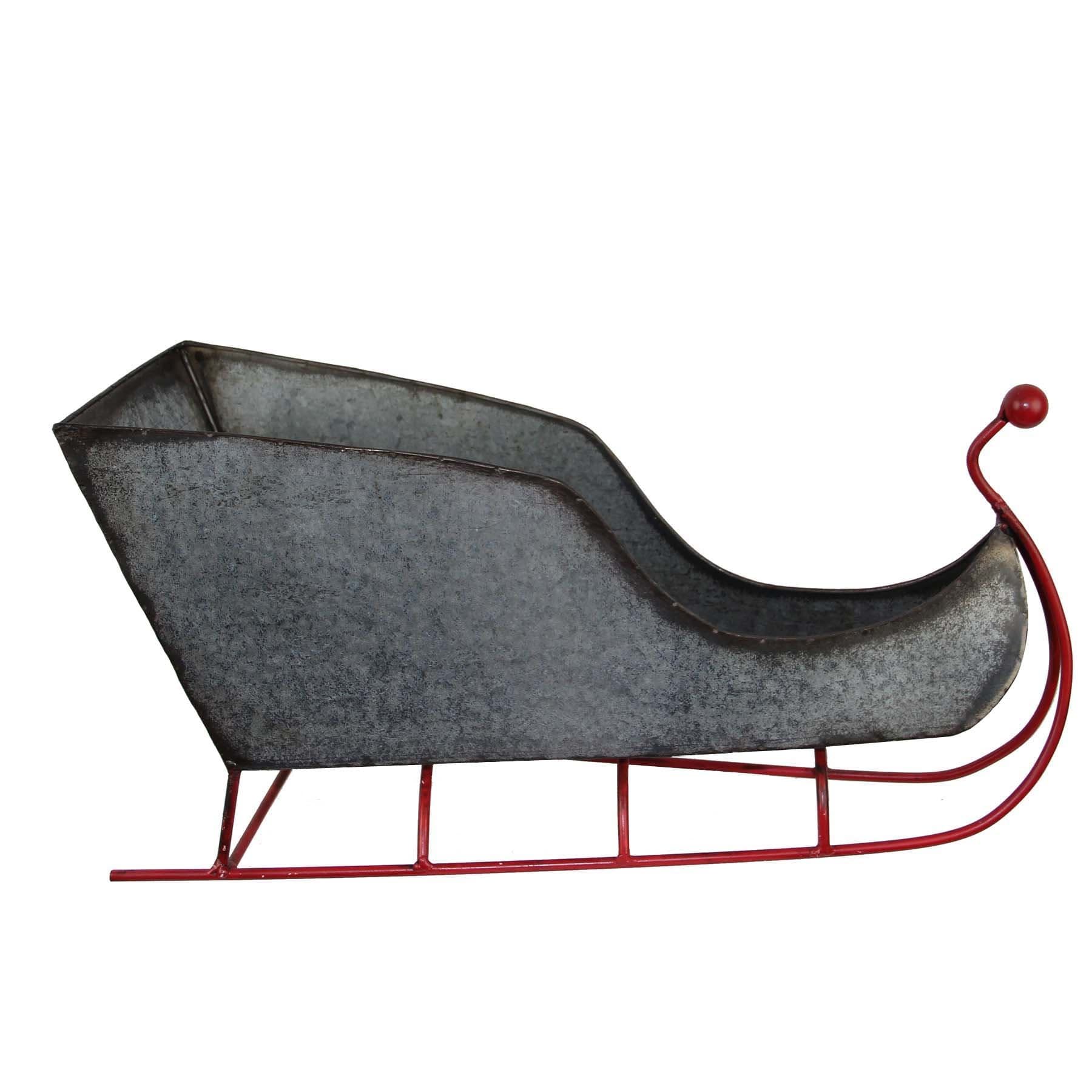 3800249 Tin Sleigh with Red Runners
