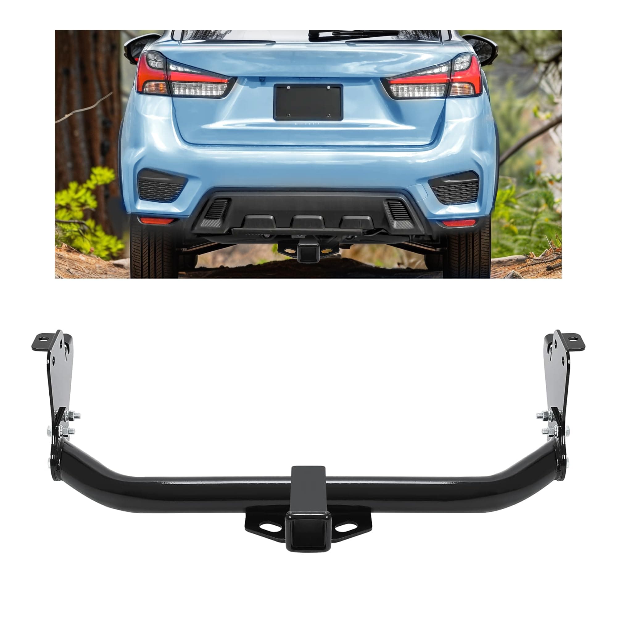 Class 3 Trailer Hitch Compatible with 2011-2024 Mitsubishi Outlander Sport, RVR Black Towing Hitch 2-Inch Receiver