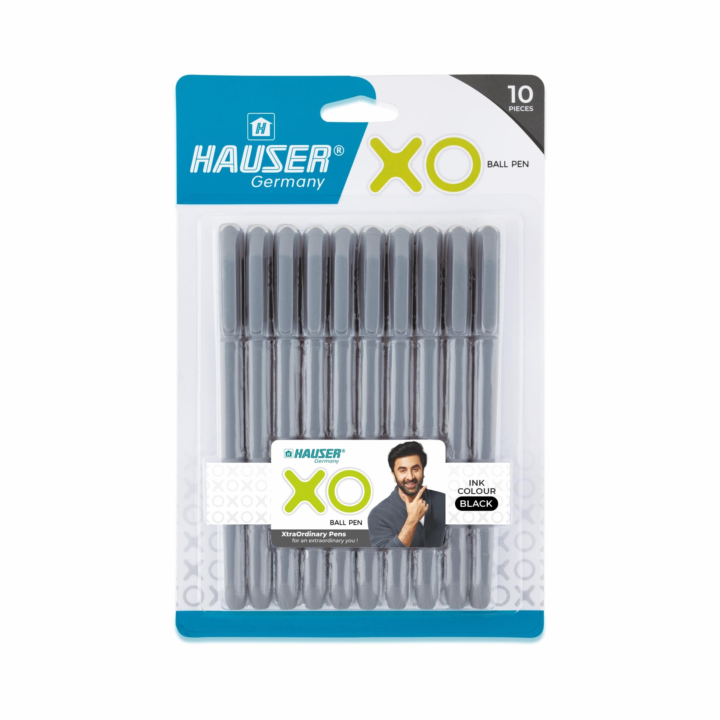 Xo Ball Pen Box Pack | Tip Size 0.7 Mm | Sleek Body & Minimalistic Design | Matt Finish | Solid Body Type | Low Viscosity Ink | Ultra Durable Tip | Black Ink, Set Of 10 Pcs