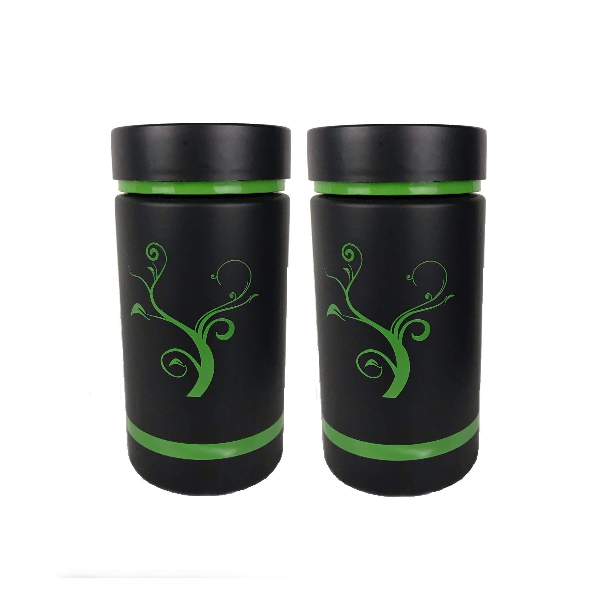 Stash Jar, Shatter Proof, Waterproof Leak Proof Set of 2-5 oz Excellent Quality (black)