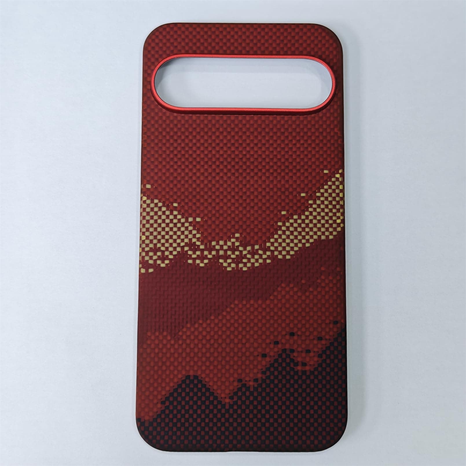 DAYJOY Magnetic Aramid Fiber Case Compatible with Google Pixel 9 Pro XL - Durable Sturdy Light Slim Genuine Real Hard Carbon Fiber hybird Protective case (red)