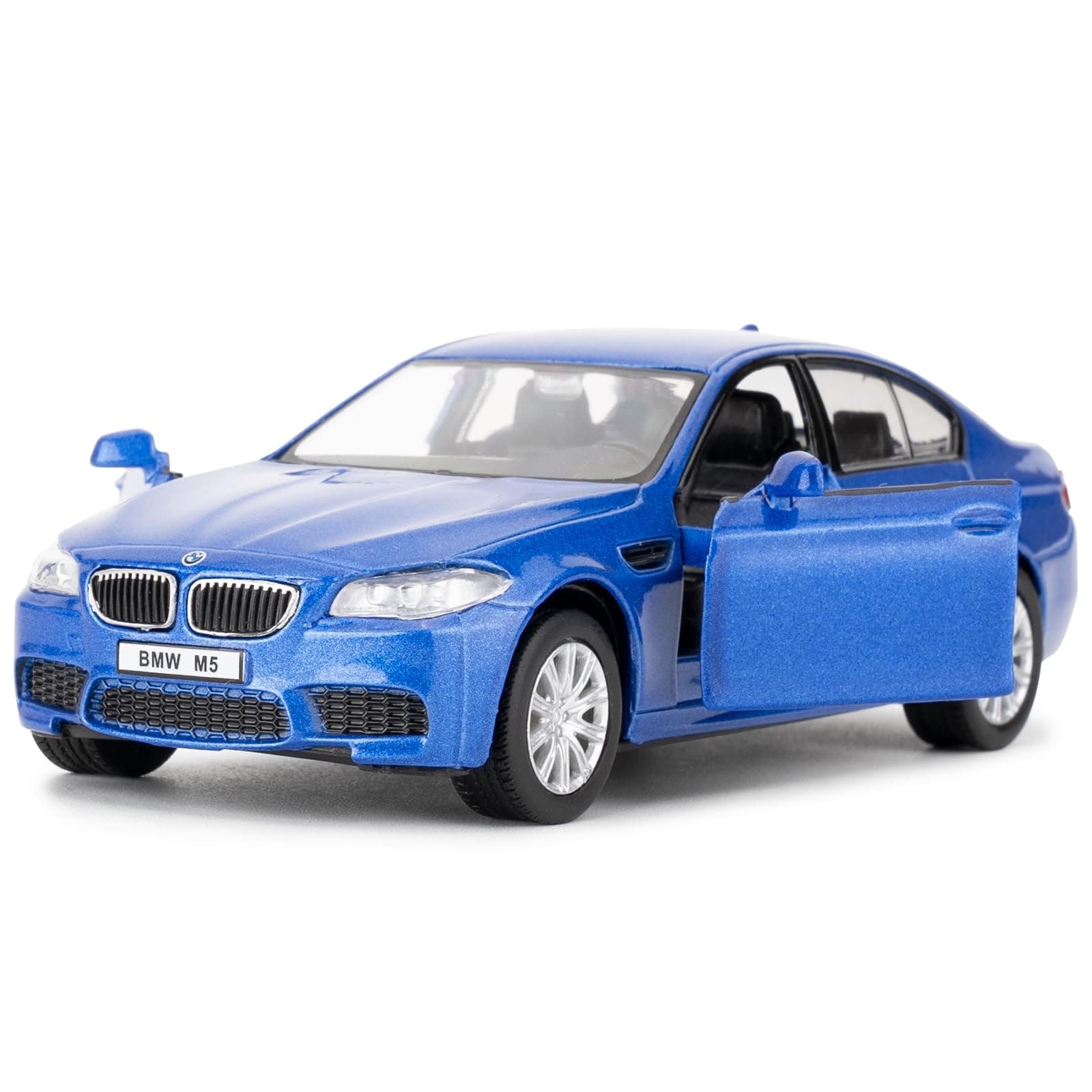 RMZ City 1/36 M5 Diecast Alloy Model Car with Pullback Function, Model Toys for Collecting and Decorating, Toy Car Gift for Boys and Girls (Blue)