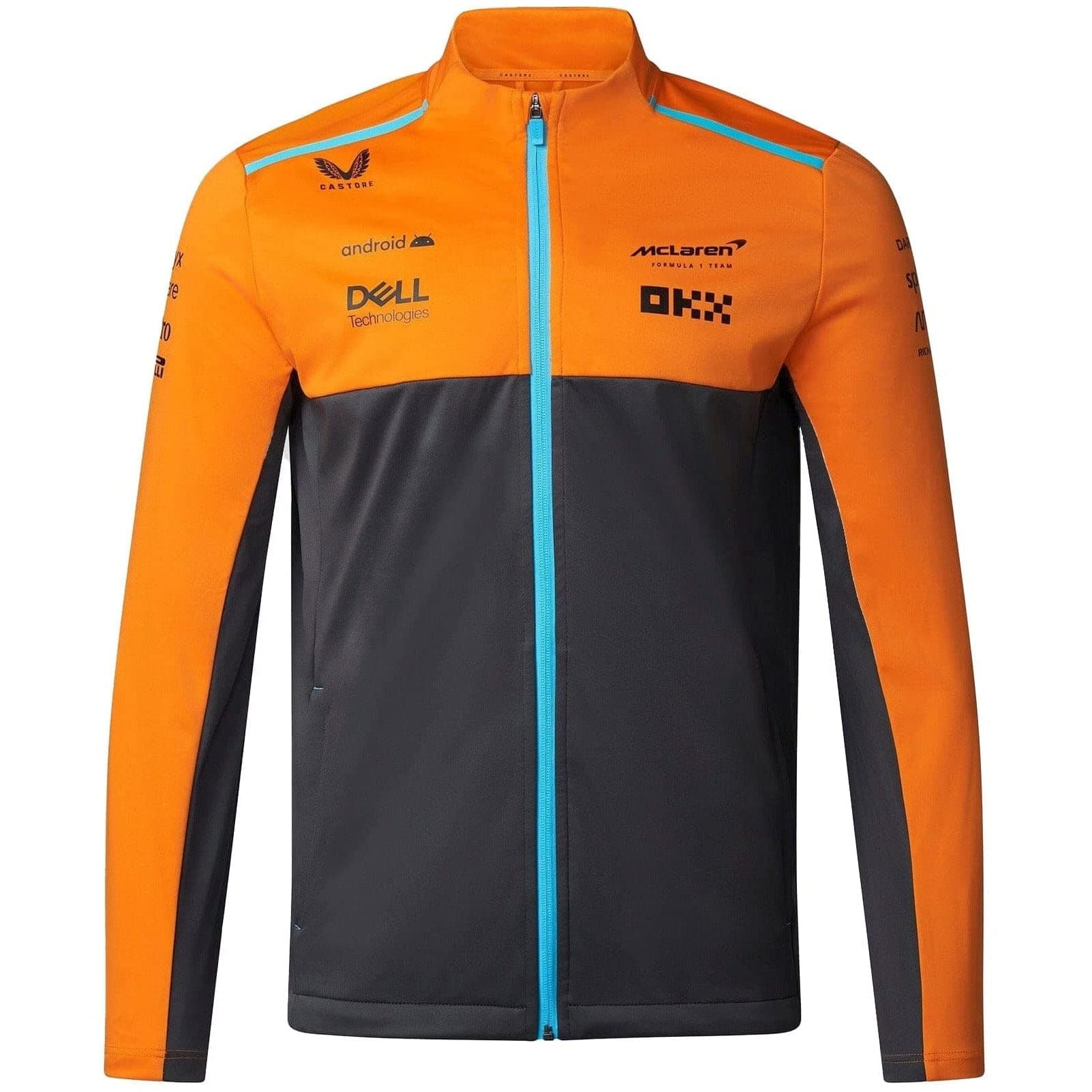 McLaren Formula One Team - Official 2023 Formula 1 Merchandise - Replica Team Softshell Jacket - Phantom/Papaya - Men's (L)