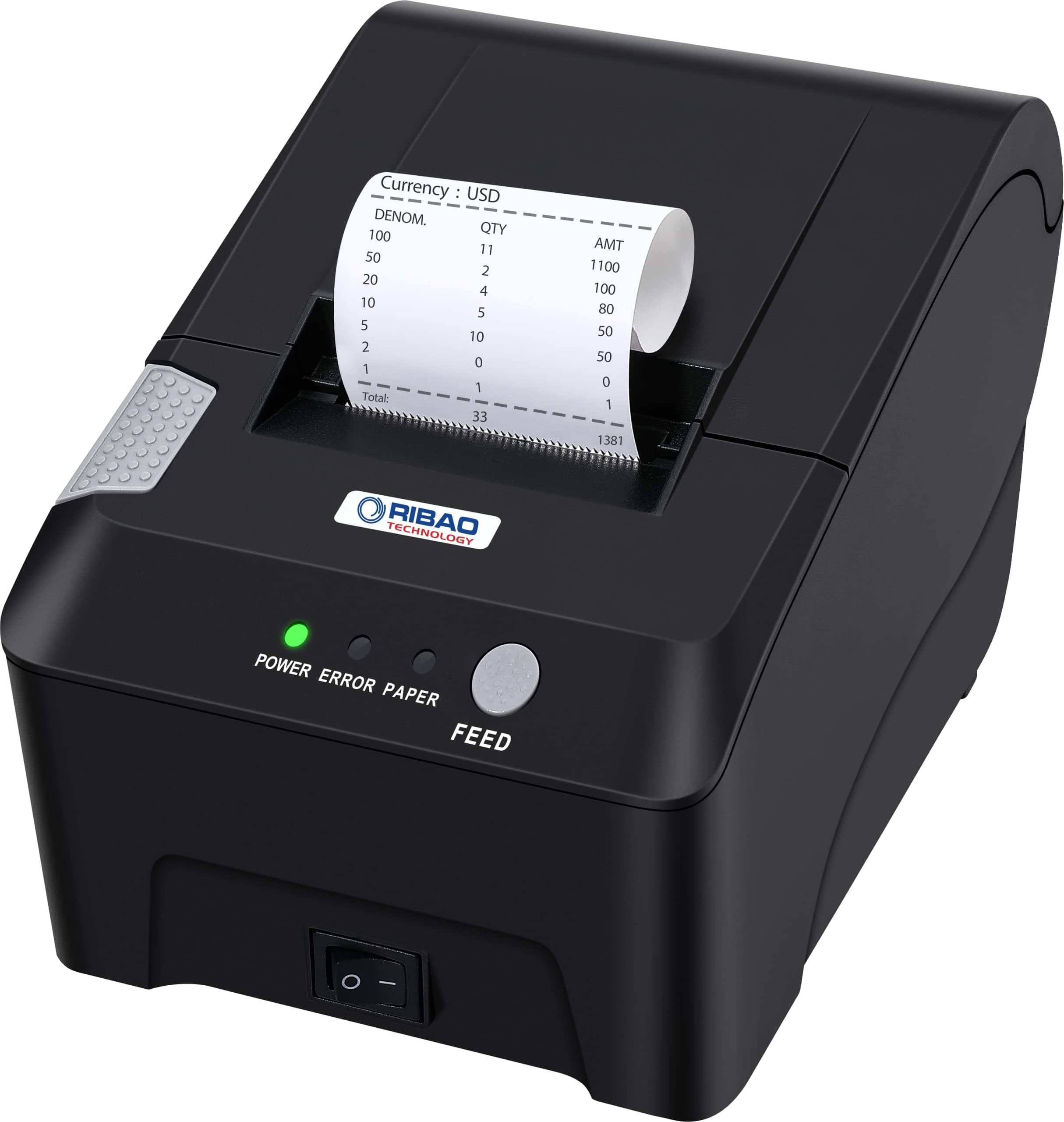 Thermal POS Printer Receipt Printer Connect BC-55 BC-40 BCS-160 Mixed Bill Money Counter 58mm RS232 Cashbox Interface,Windows System, Not for iOS Noy for Square