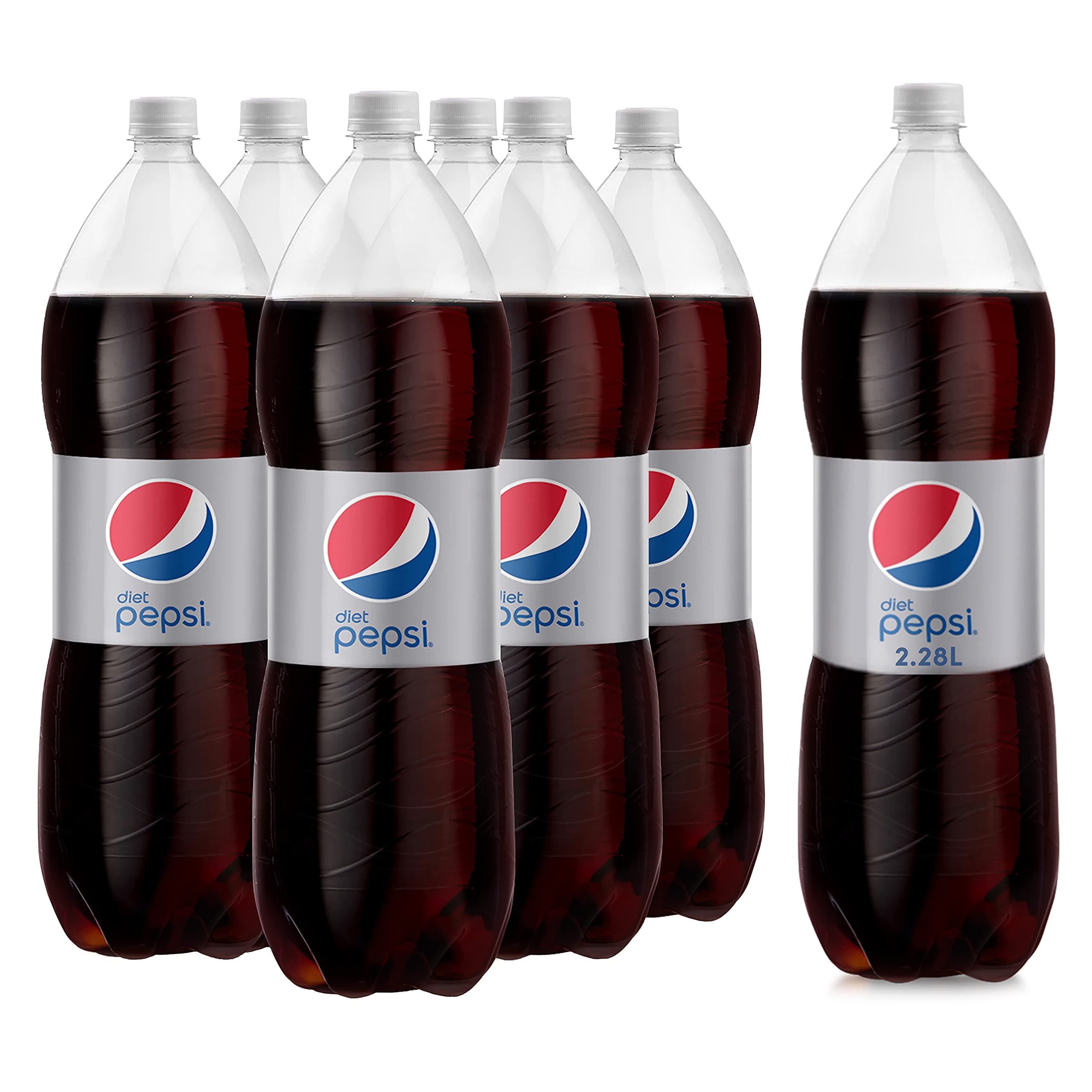 Diet Pepsi Carbonated Soft Drink, Plastic Bottle, 6 X 2.28 Liter