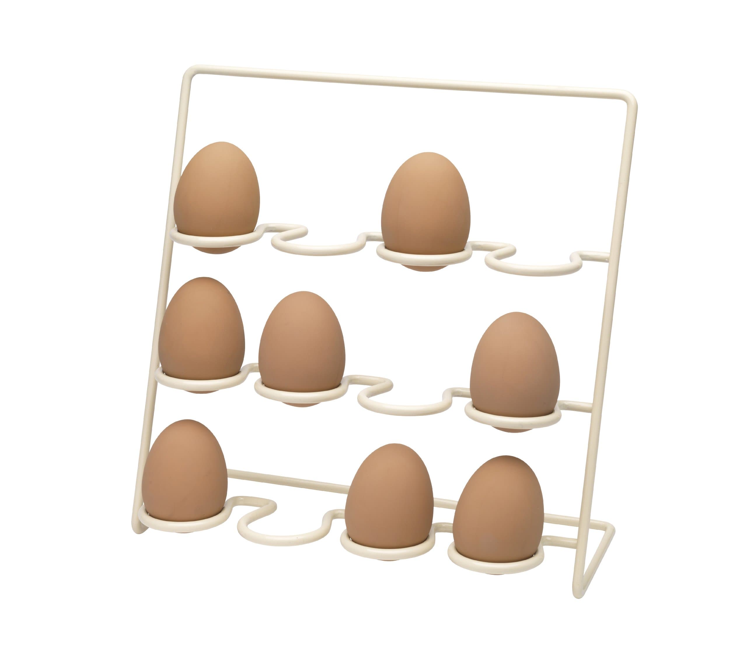 Hahn 1-Piece Small Steel Pisa Egg Rack 12 Egg, Cream