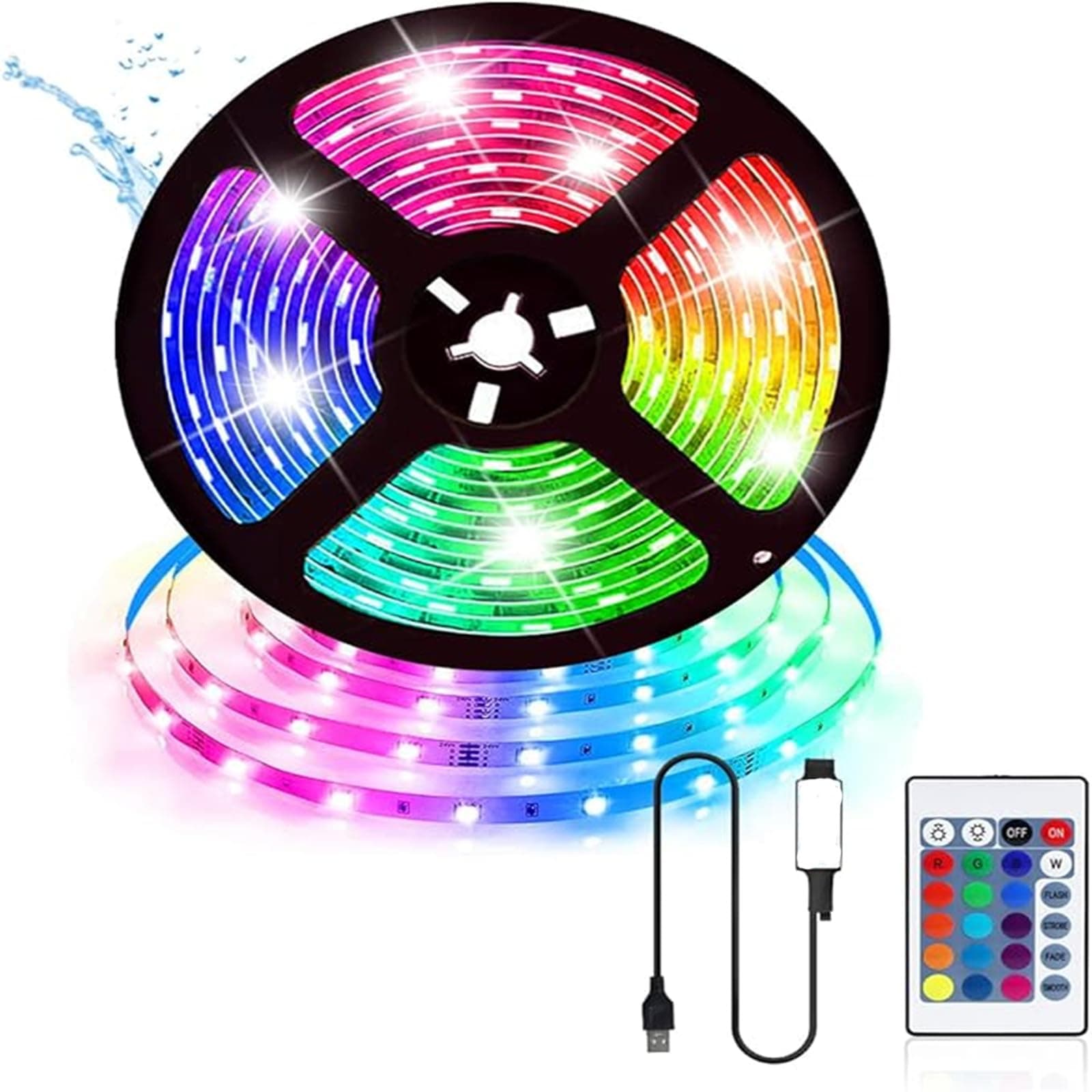 LED Strip Lights 16.4Ft/5m, Smart RGB led Strip with Color Changing,USB Flexible LED Light Strips for Bedroom,Kitchen Room Decoratin