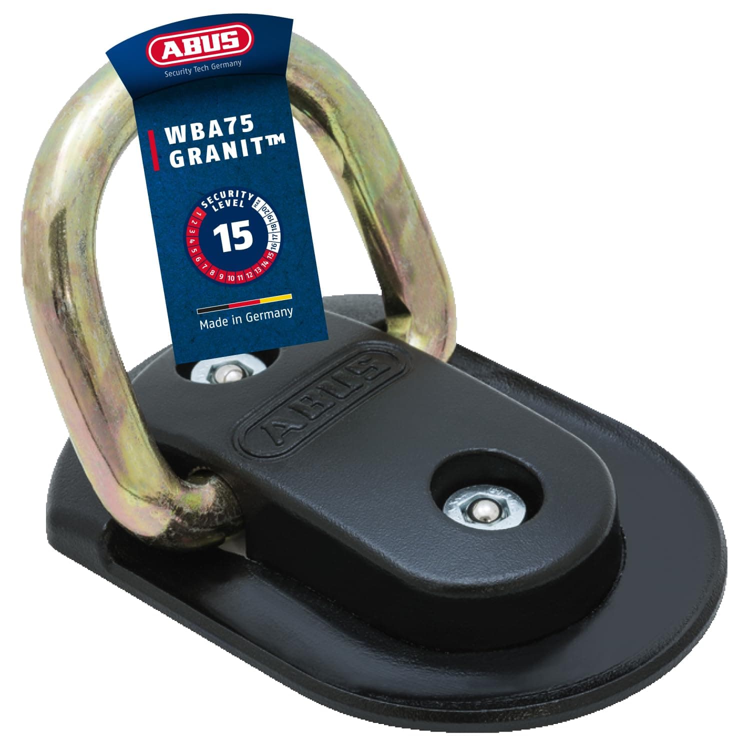 Granit WBA 75 wall and floor anchor - Fixing anchor for bicycle, motorbike or scooter - Anti-theft device for garages, cellars, house walls - security level 15, Black, One Size