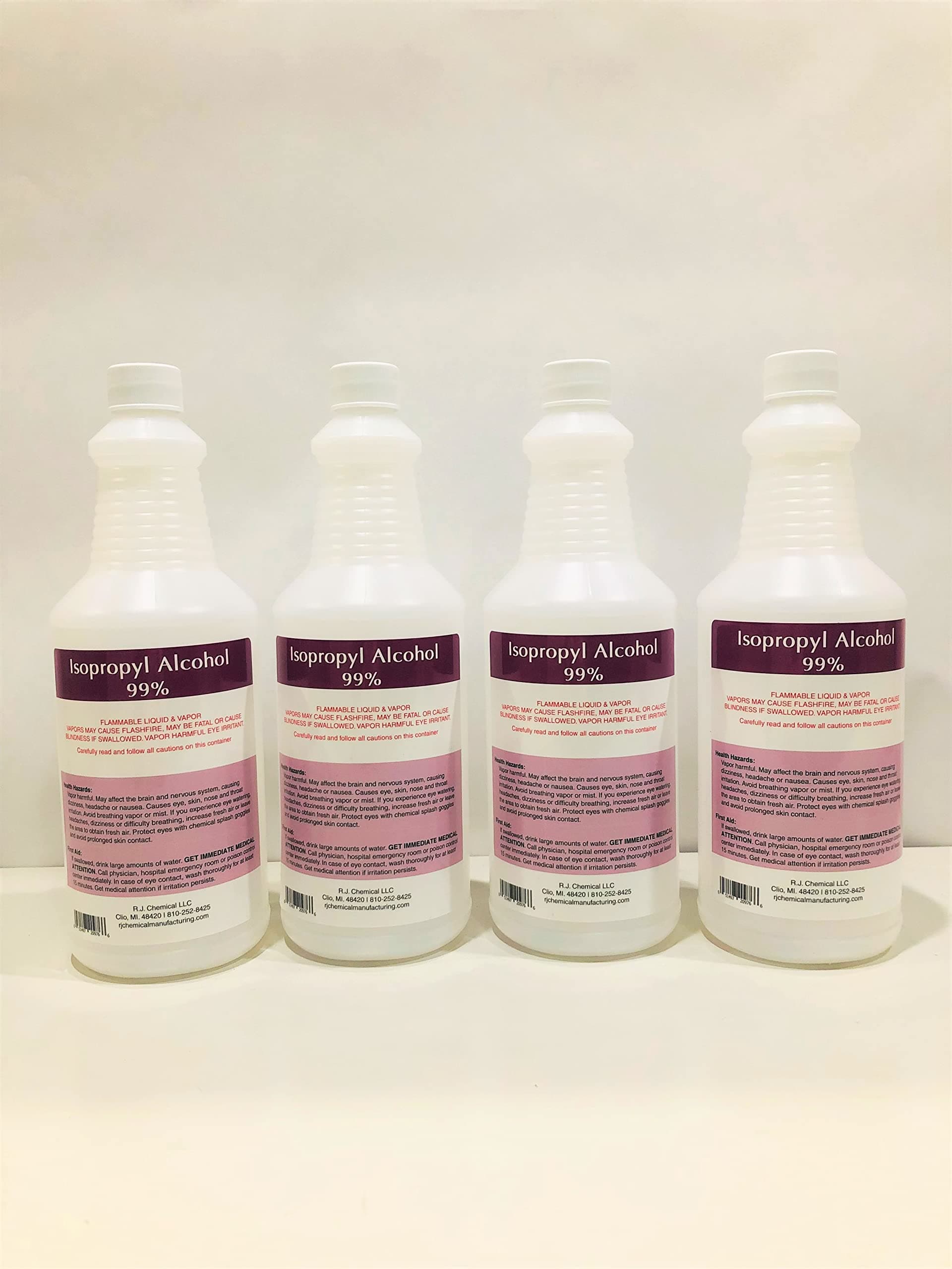 - Isopropyl Alcohol 99% Strength Gallon - Packed in 4-32 oz. Bottles - 100% Pure