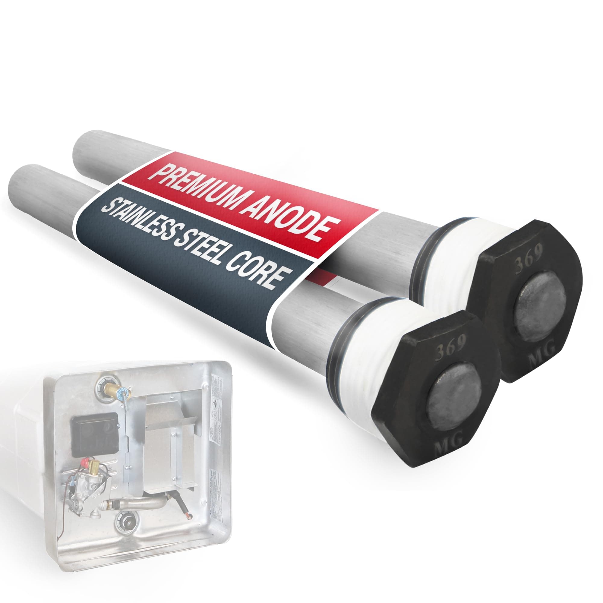 RV Water Heater Anode Rod - 2-Pack 9.25" x 3/4" NPT - Premium Magnesium Anode Rod for hot water heater Rv, Long-Lasting Protection Suburban Anode Rod for Rv Water Heater - 2-Year Warranty