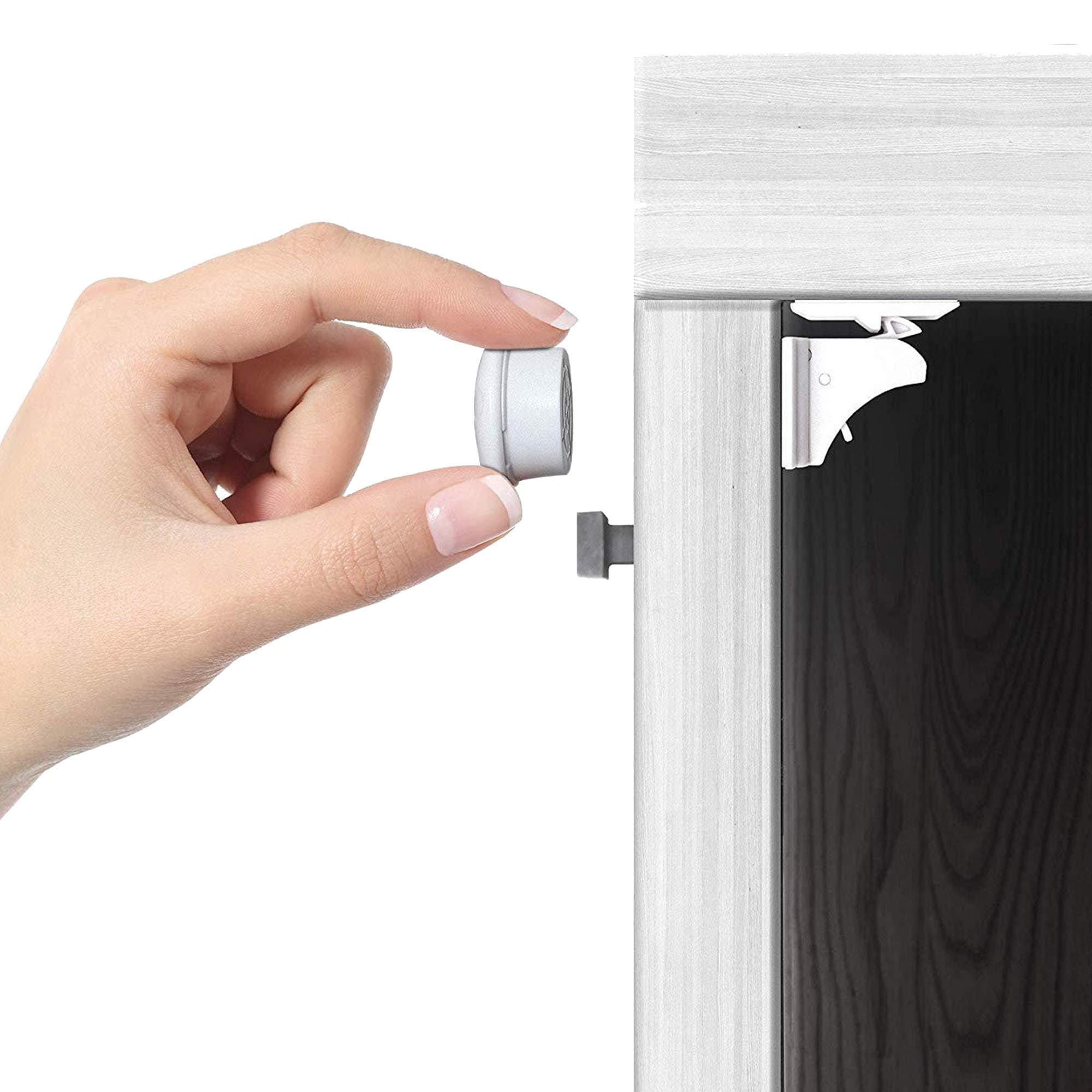 Magnetic Cabinet Locks | Child Safety Locks - No Tools or Screws Required (4 Locks + 1 Key)