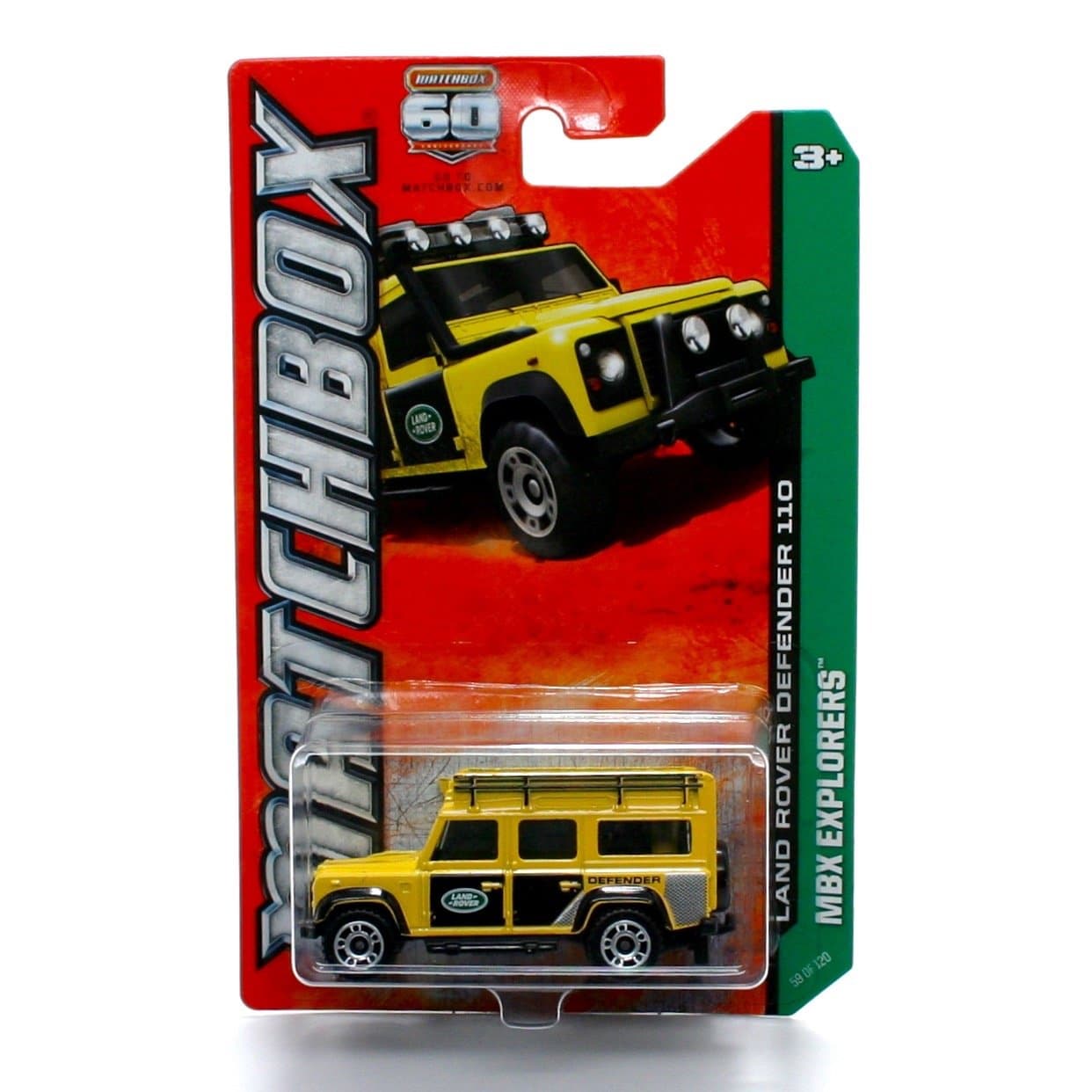 Land Rover Defender 110 (Yellow) MBX Explorers 60th Anniversary 2013 Basic Die-Cast Vehicle (#59 of 120)