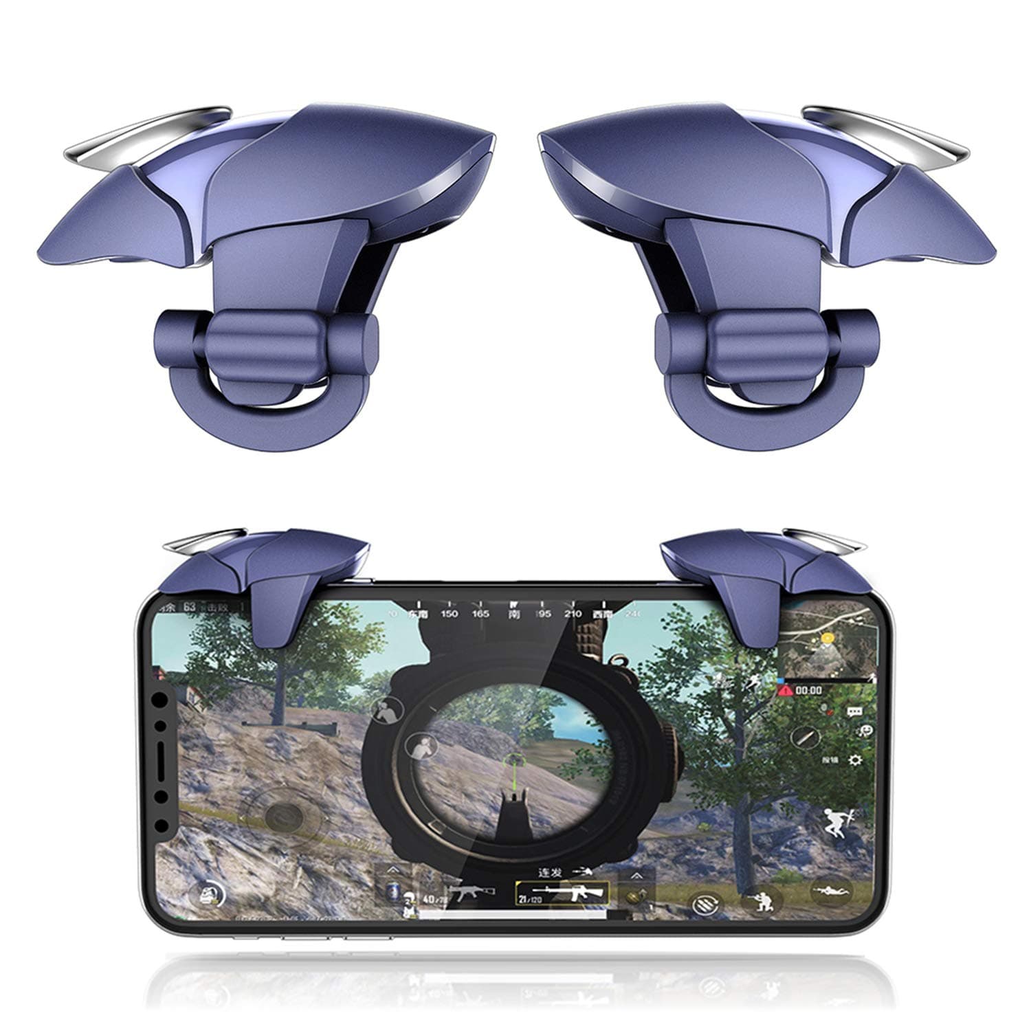 DELAM PUBG Mobile Controller, Call of Duty Mobile Triggers, Sensitive Shoot and Aim L1R1 Joystick Compatible with Android iPhone & iPad Phone Gamepad Accesorios