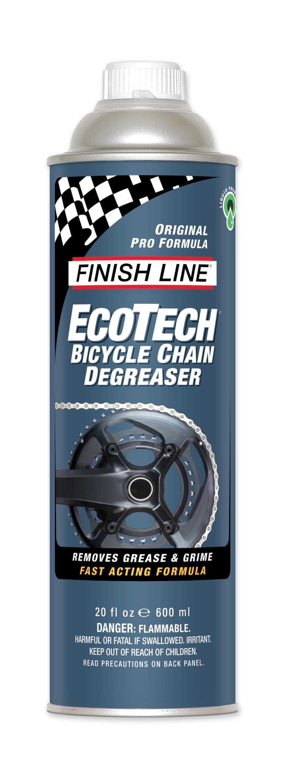 Finish Line EcoTech Bicycle Degreaser for Bikes, Biodegradable Soy-Based Cleaner for Chains, Gears, and Components, Safe on Rubber, Plastic, and Painted Surfaces, For Tough Grease - 20oz - Pour Can