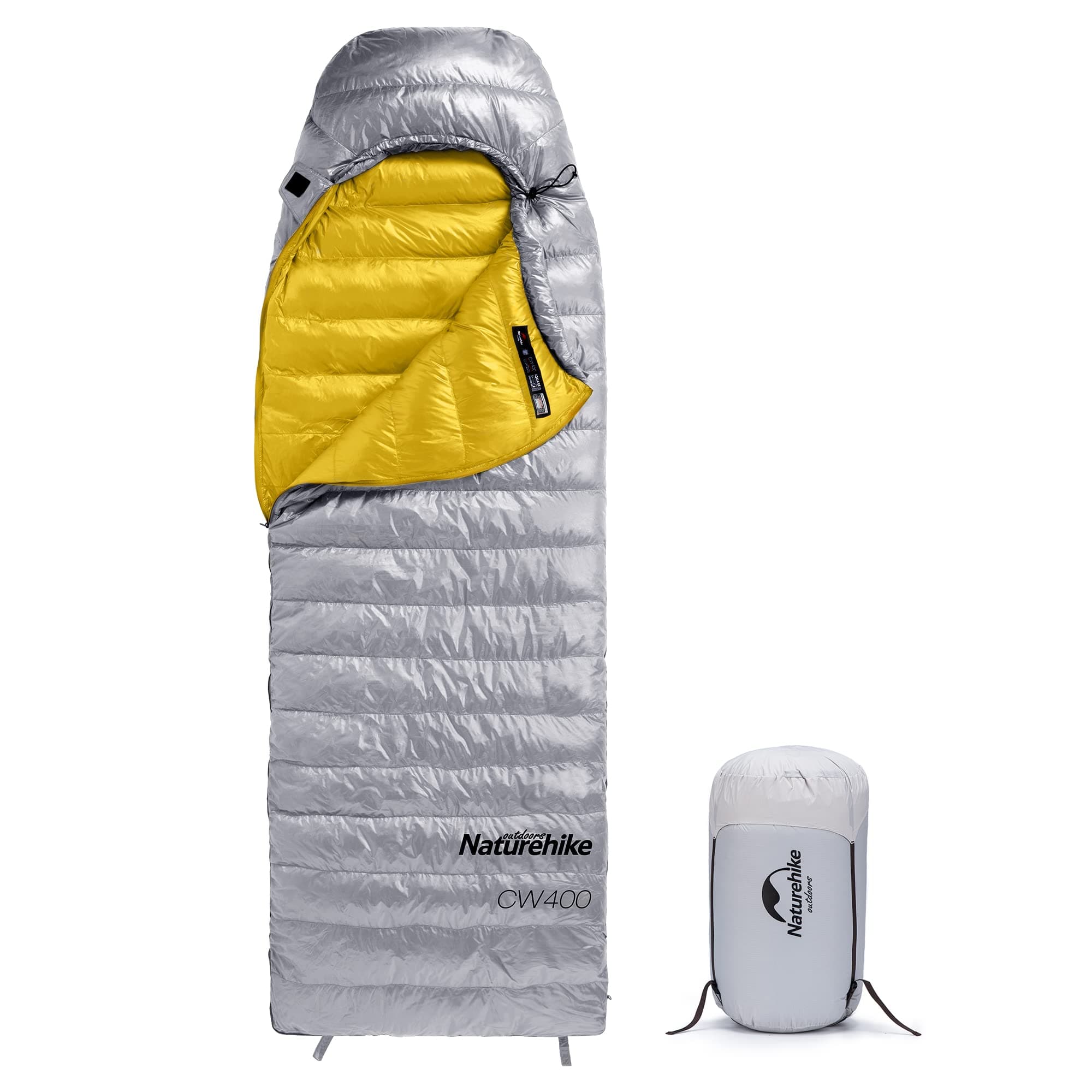 Naturehike Ultralight Goose Down Sleeping Bag, 750FP Backpacking Sleeping Bag, Compact Waterproof Sleeping Bag for Adults & Kids, Cold-Weather Sleeping Bag for Camping, Hiking, Traveling