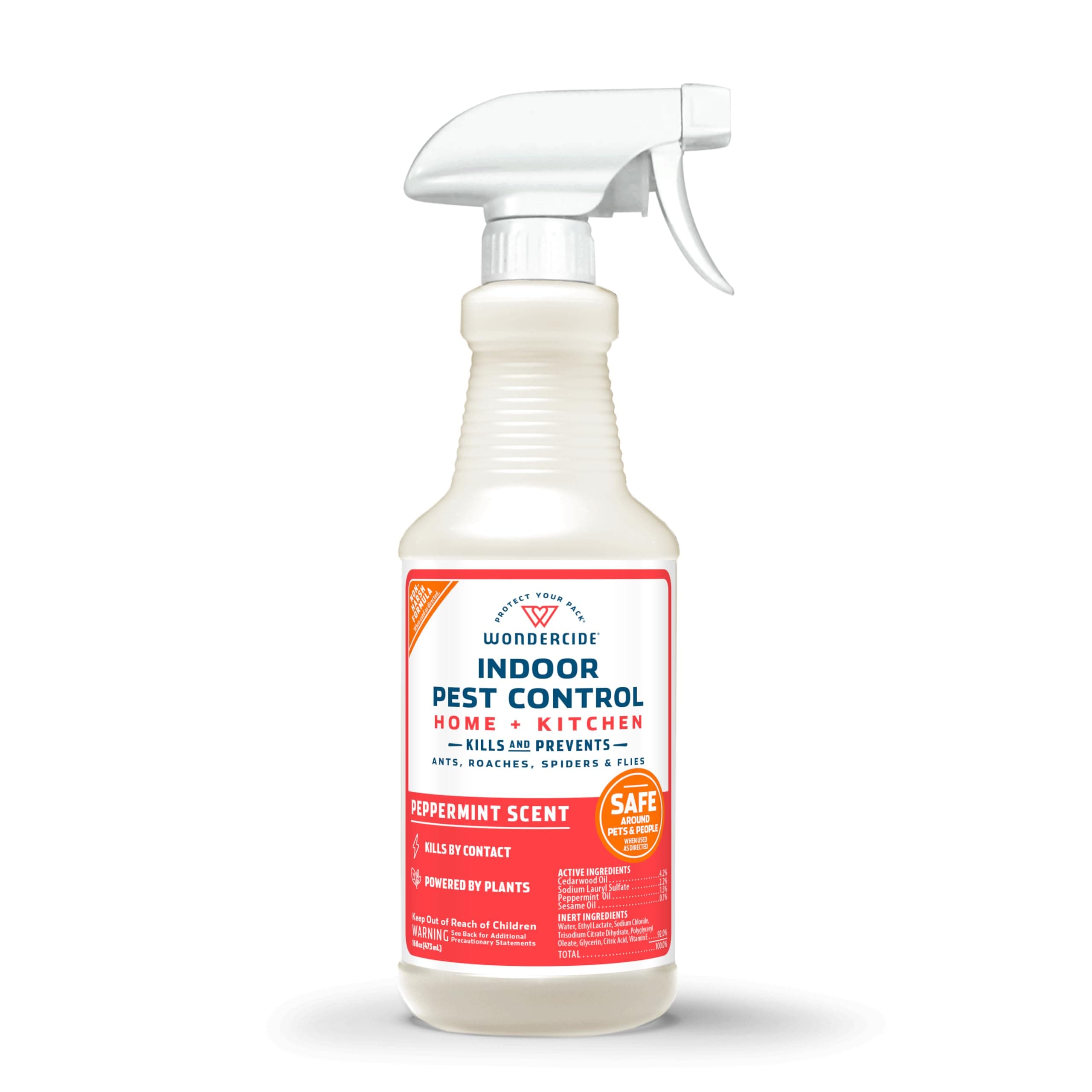 Wondercide - Indoor Pest Control Spray for Home and Kitchen - Ant, Roach, Spider, Fly, Flea, Bug Killer and Insect Repellent - with Natural Essential Oils - Pet and Family Safe — Peppermint 16 oz