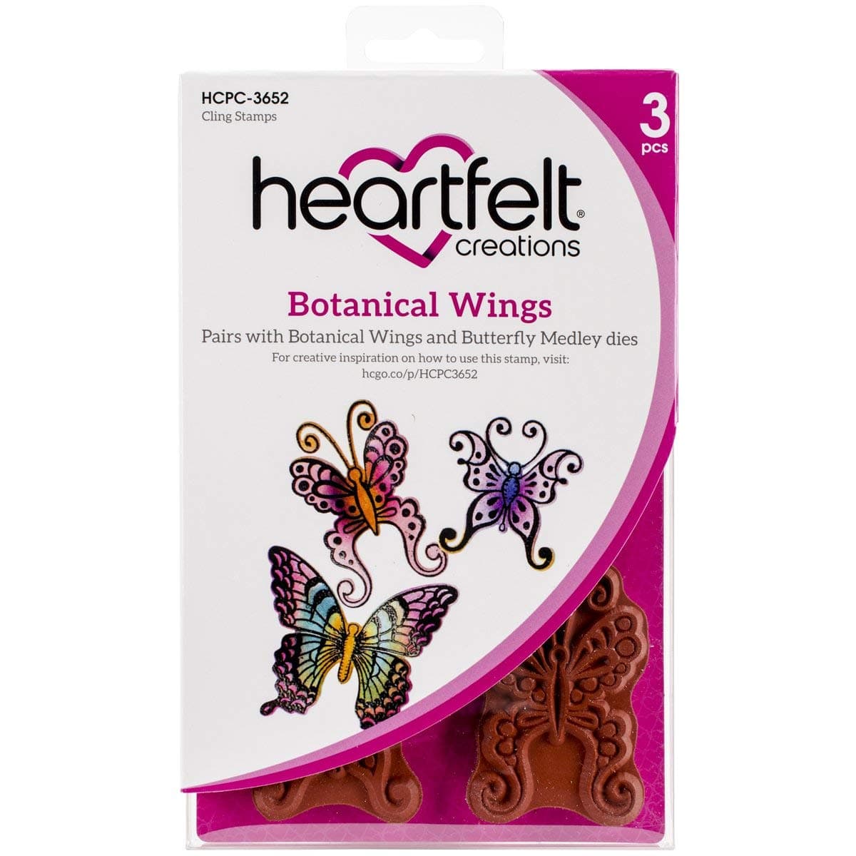 Heartfelt Creations Botanical Wings Cling Rubber Stamp
