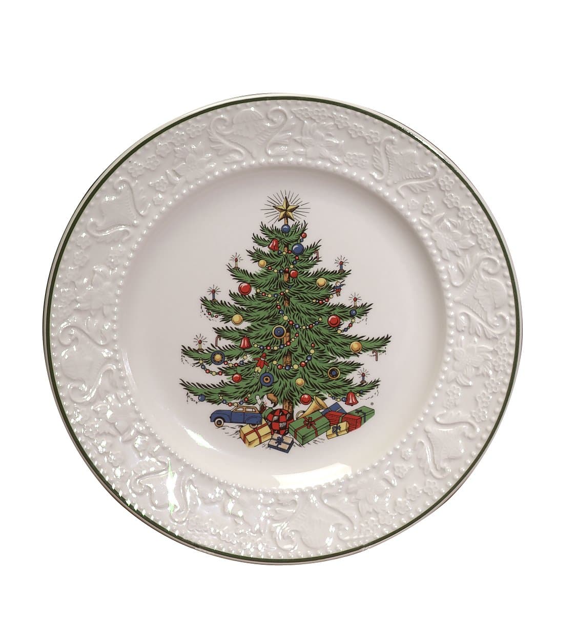 Cuthberston Original Christmas Tree Dickens Embossed, Salad Plate Round, 8.25"