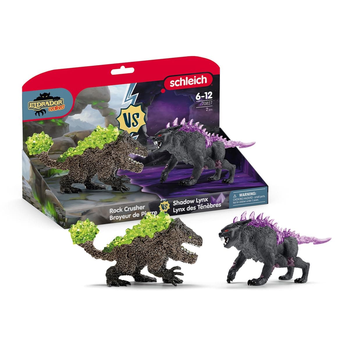 SCHLEICH 70827 Shadow Lynx vs. Rock Crusher, from 7 years ELDRADOR CREATURES - Figurine, 31 x 16 x 18 cm
