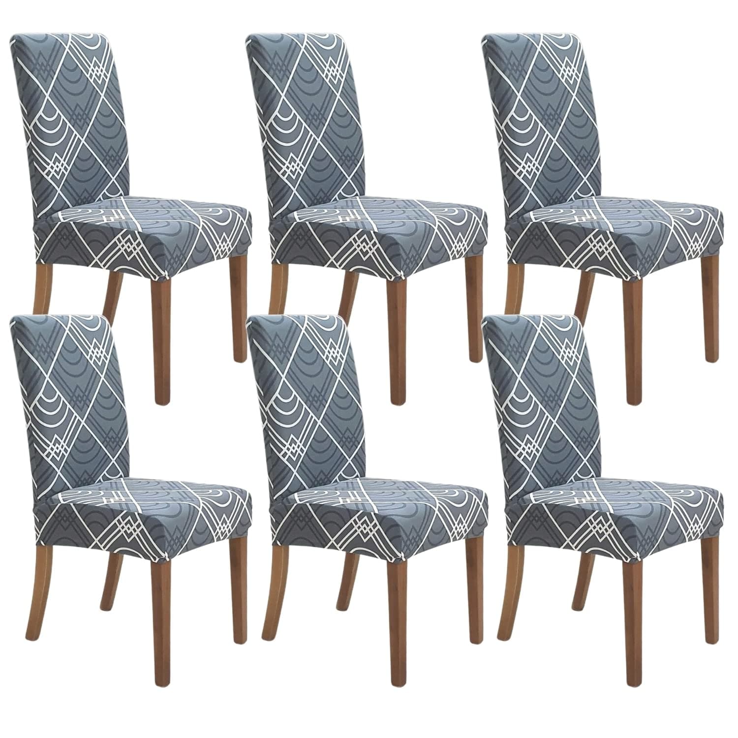 SPRINGRICO Chair Covers for Dining Room 6 Pack, Stretch Dining Chair Cover, Washable Spandex Kitchen Parsons Chair Slipcovers, Removable Seat Protector for Home or Party (Set of 6, Bora Bora)