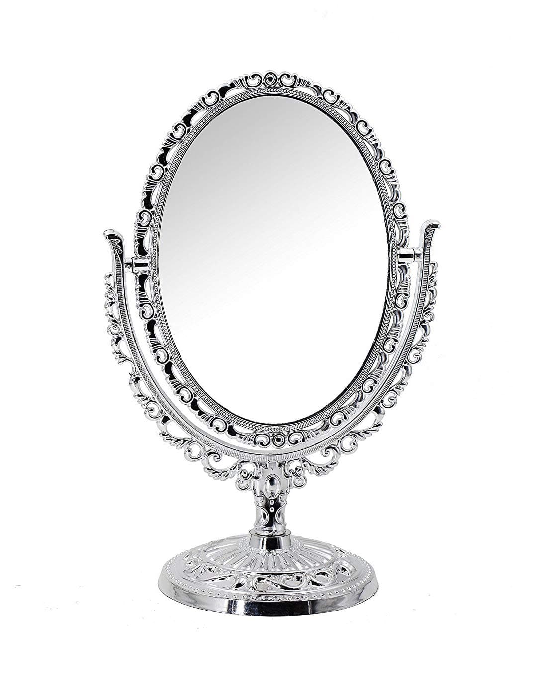 Decorative Stand Mirror,Makeup Mirror, Stand up Mirror,Stand Mirror, Double Sided, Classic European Style, Oval Shaped