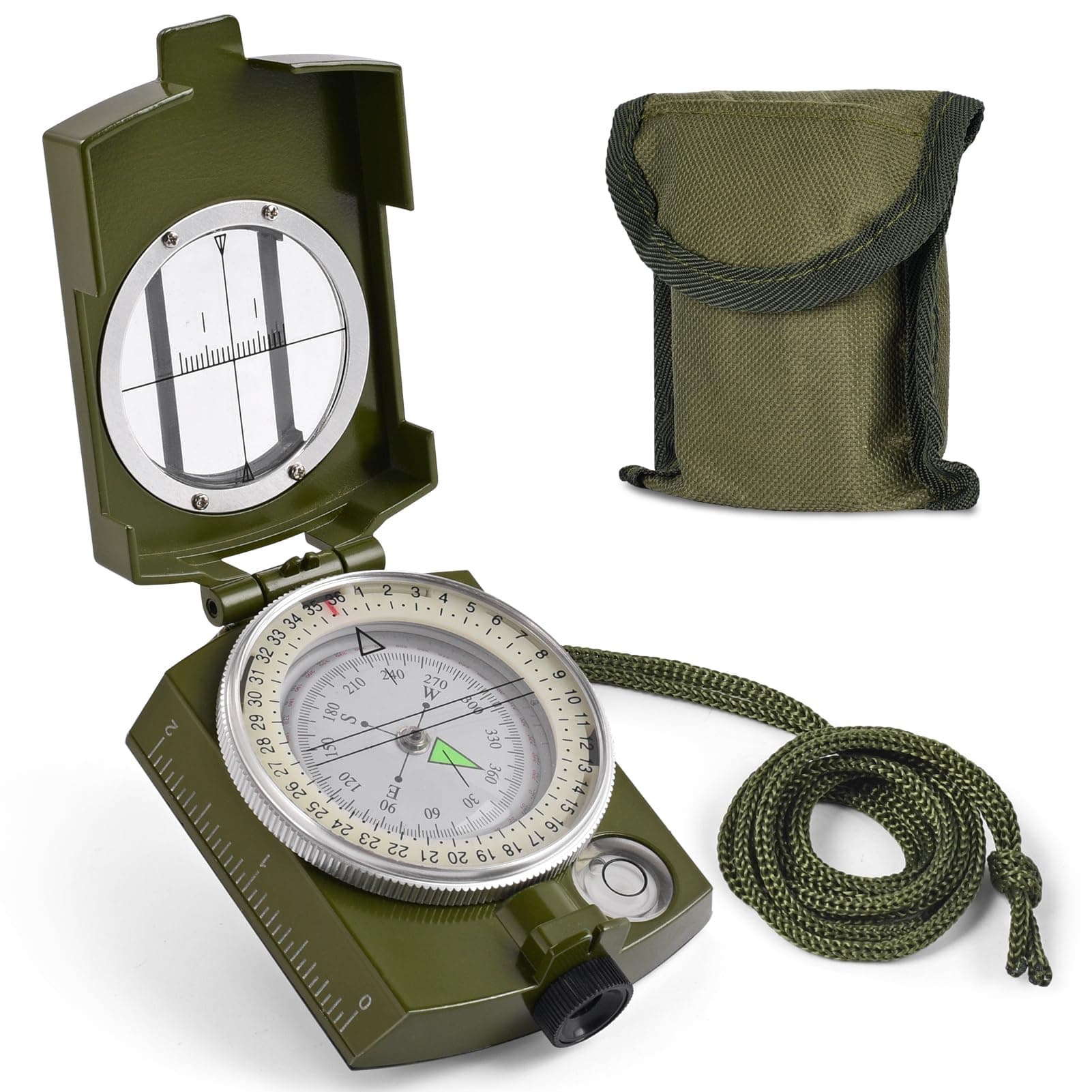 Compass, Hiking Compass for Survival with Lensatic Waterproof Durable and Pocket-Sized