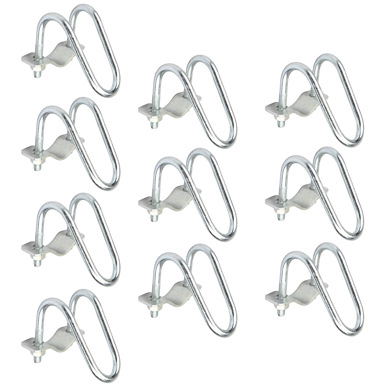 10 PCS 1-1/4" O.D. Cross-Connector Vertical Pipe Clip, Crossover Clamps Tube Buckle Fixator for Farm, Greenhouse Awning Frame Top Rail Fence, Max Clampable Dia 1-1/4"