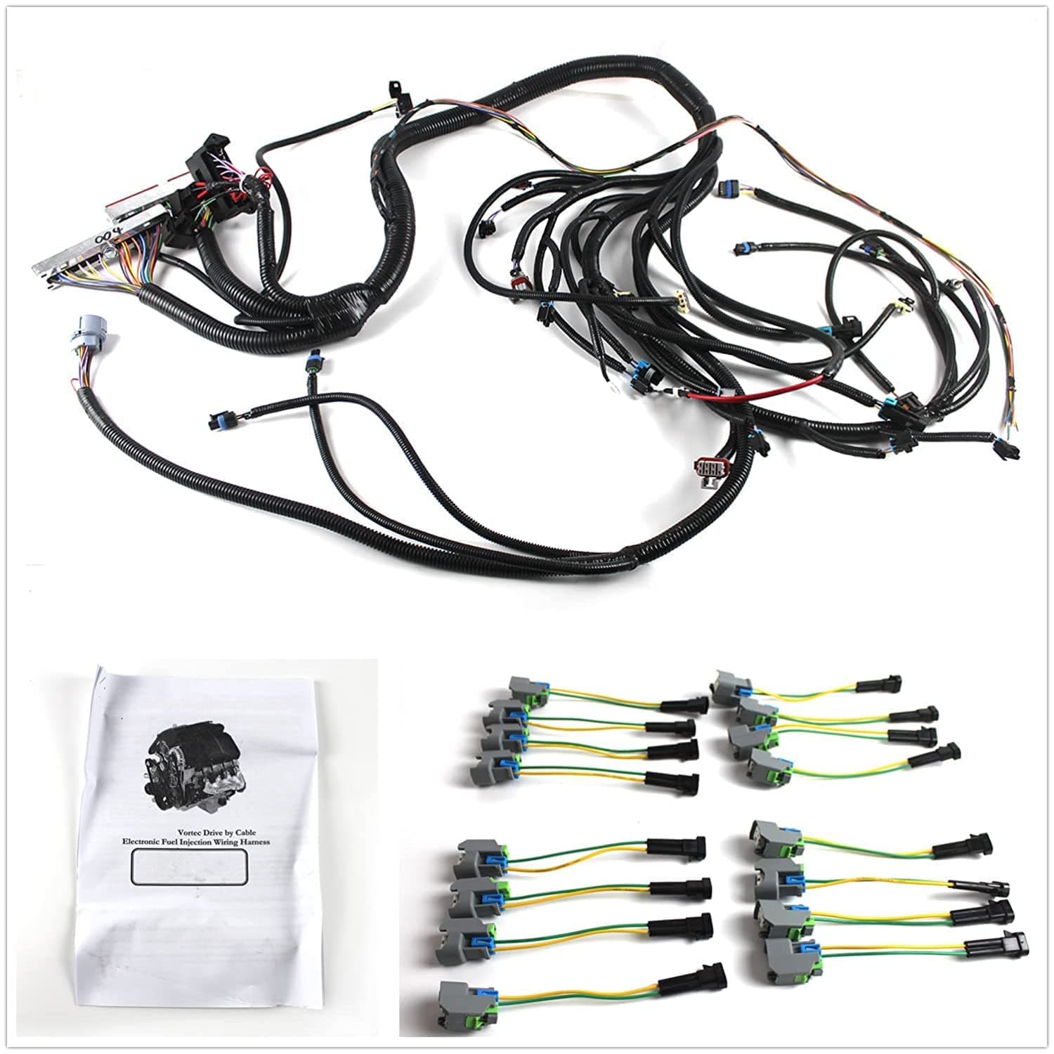 PANGOLIN W/4L80E Standalone Engine Wiring Harness 4L80E Stand Alone Engine Wire Harness for 1997-2006 DBC LS1 Engine ev1-Injector 4.8 5.3 6.0 W/4L80E Transmission Drive by Cable Aftermarket Part