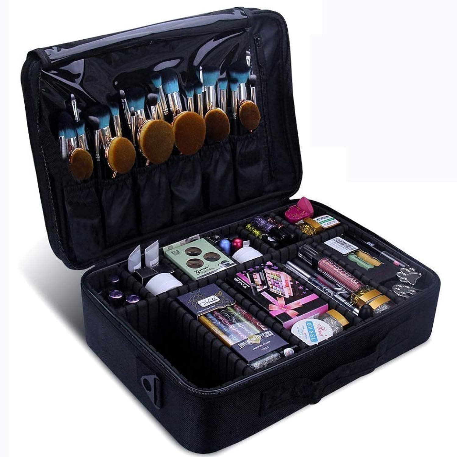 Other Professional Storage Partition Cosmetic Box Three Waterproof Layer Travel MakEUp Bag Black, Bk14-Tmm1