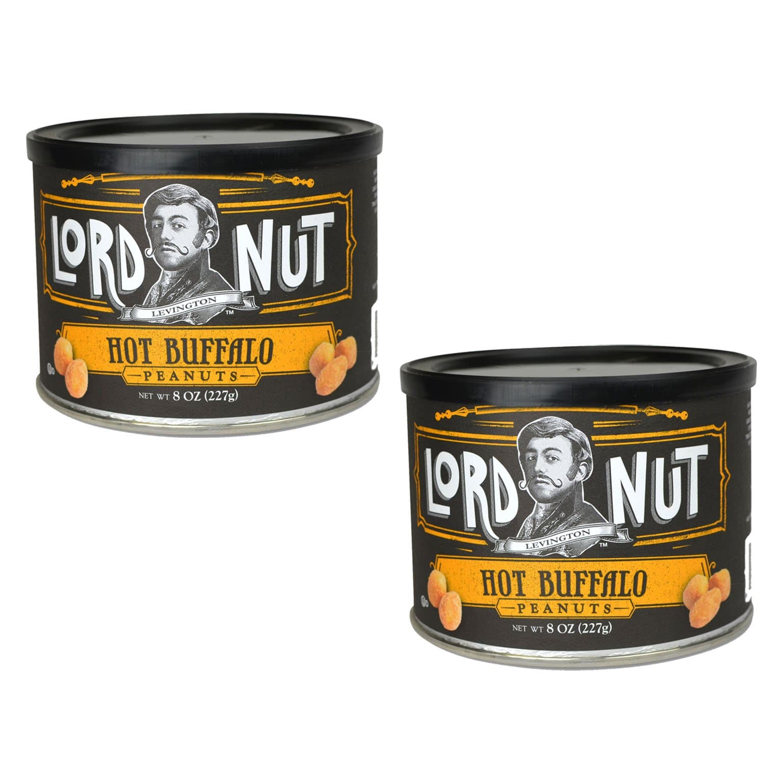 Lord Nuts Levington Hot Buffalo Peanuts Certified Kosher 16 oz 2 pack(Dairy)