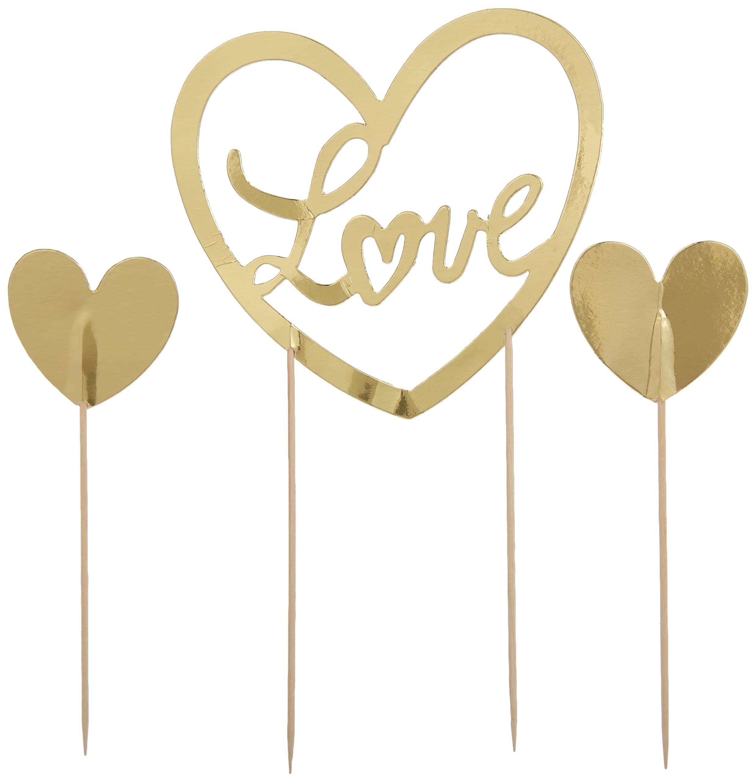 hemaCake Topper Decoration 3-Pack, 20 cm Size, Gold