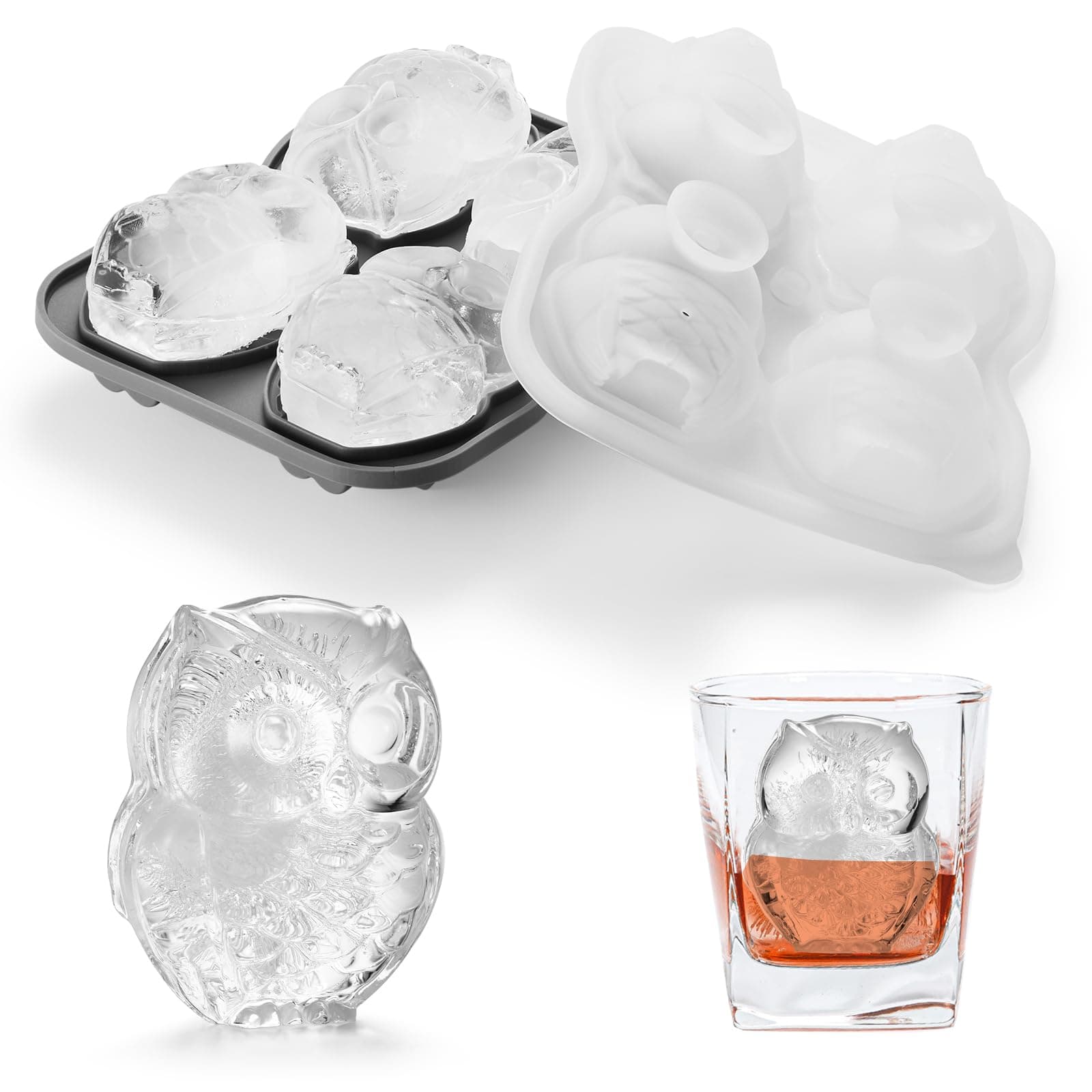 - Nax Caki 3D Owl Ice Cube Mold Fun Shapes, Hedwig Owl Gifts for Women & Harry-Potters Movie Lovers, Cute Large Craft Ice Mold, Big Cat Ice Cube Trays for Whiskey Cocktails Bourbon