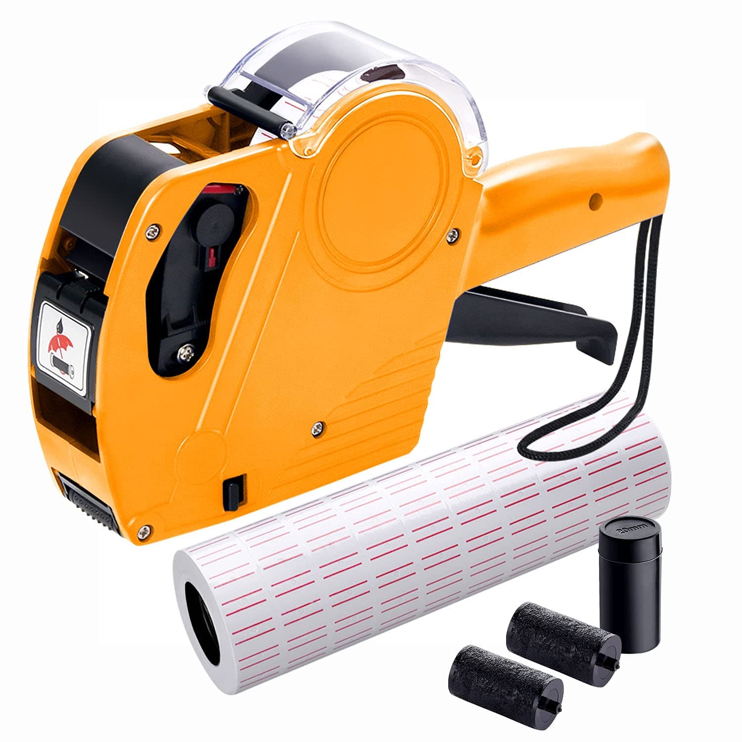 Pricing Tag for MX5500 with 5150 pcs White Label Stickers 3 Extra Inker Rollers, Pricing Label, 8 Digits Retail Pricing and Labels for Grocery Store, Food (Yellow)