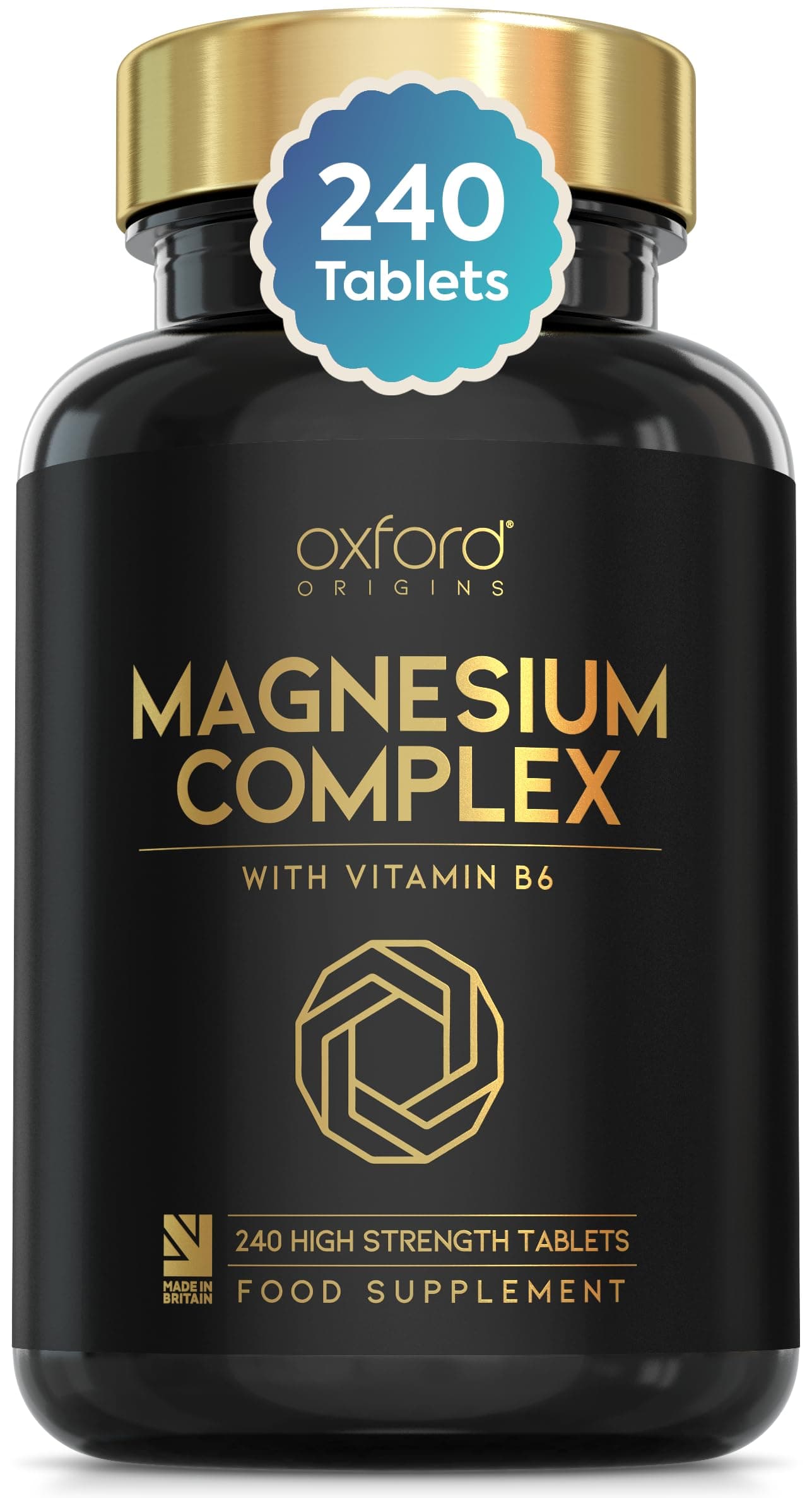 Advanced Magnesium Complex with Vitamin B6 | Made in the UK | Magnesium Supplements for Restless Leg Syndrome Relief, Leg Cramps & Sleep | Mag Citrate, Oxide & VIT B6 | 240 Capsules