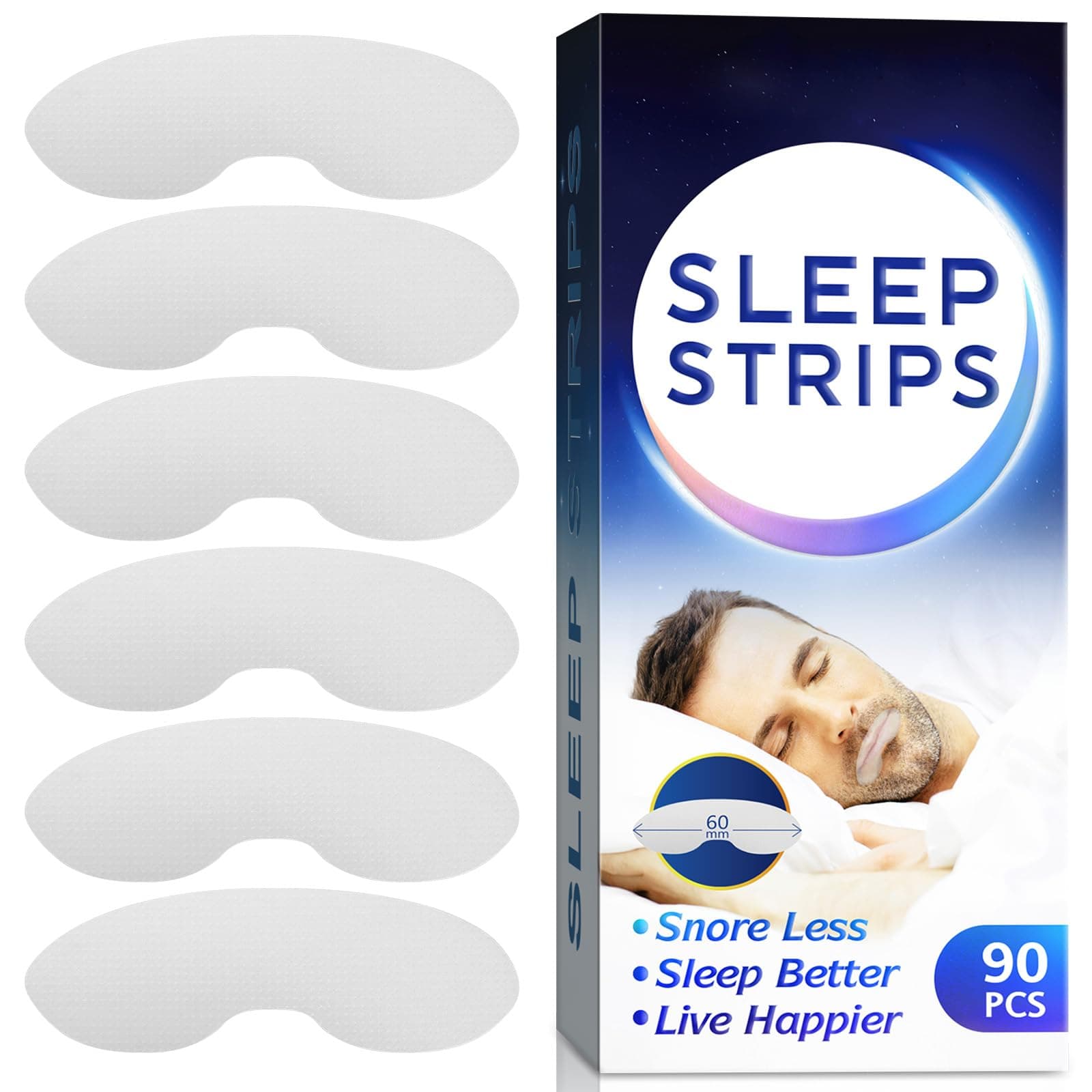 Mouth Tape for Sleeping 90 Counts Sleep Strips,Nighttime Sleeping, Mouth Breathing, and Loud Snoring, Sleep Tape