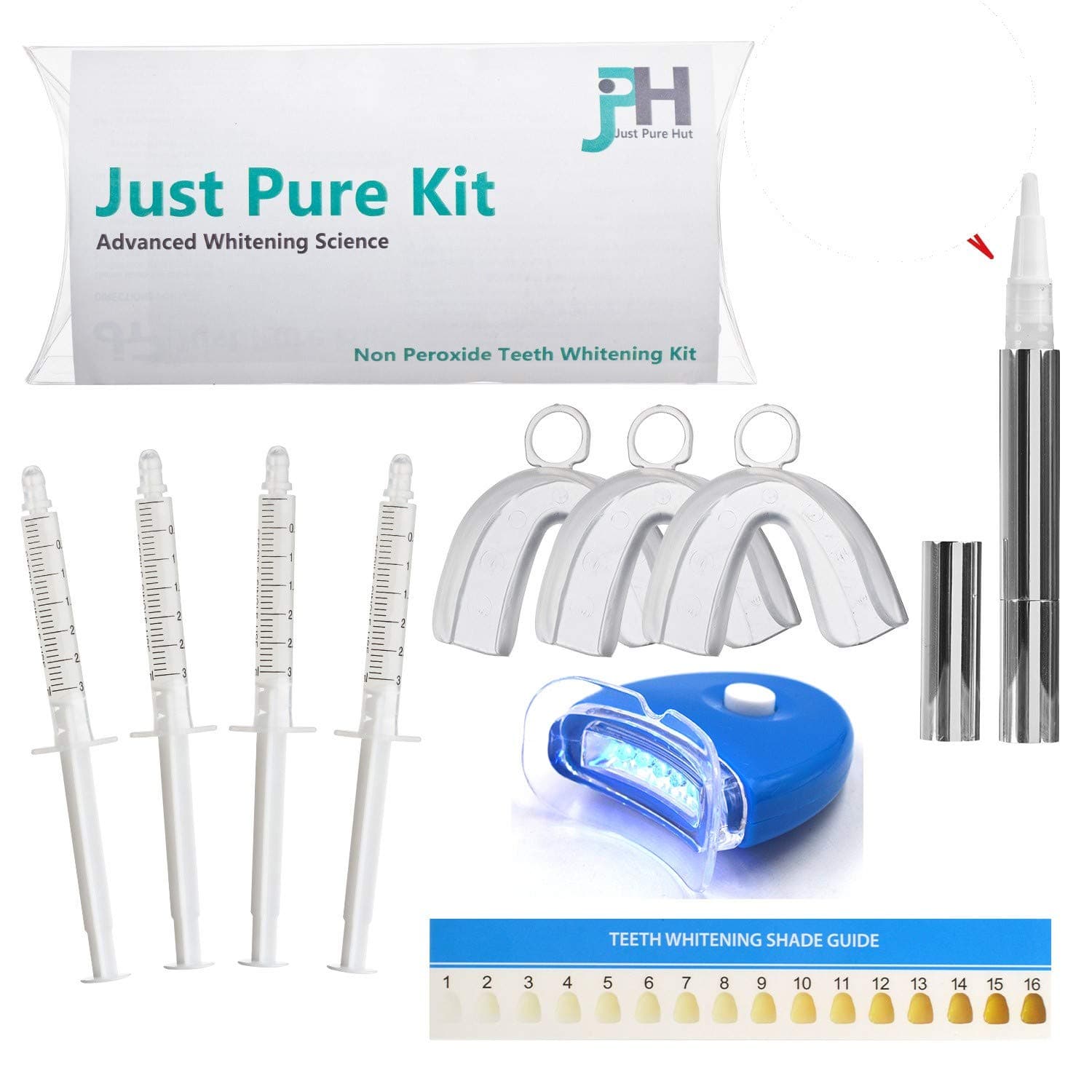 Teeth Whitening Kit - Plus Bonus Free Advanced Teeth Whitening Pen - Zero Hydrogen Peroxide