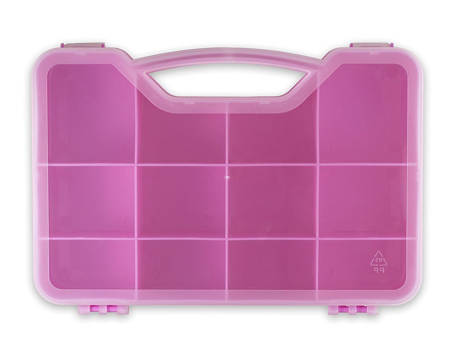 Pink Toy Storage Box - Portable Plastic Organizer Carrying Case - Holds Twozies Babies and Pets, Arts and Crafts, Collectibles and More - Lightweight, Secure Snap Design