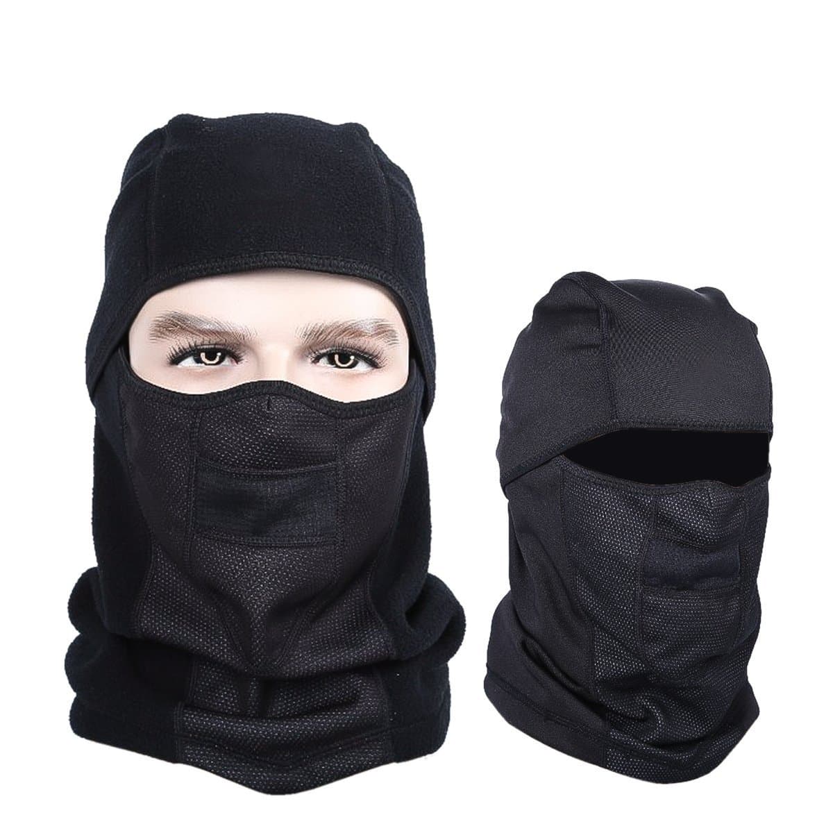 Balaclava Ski Mask, Extra Thick Warmer Windproof Motorcycle and Skiing Face Mask (Black)