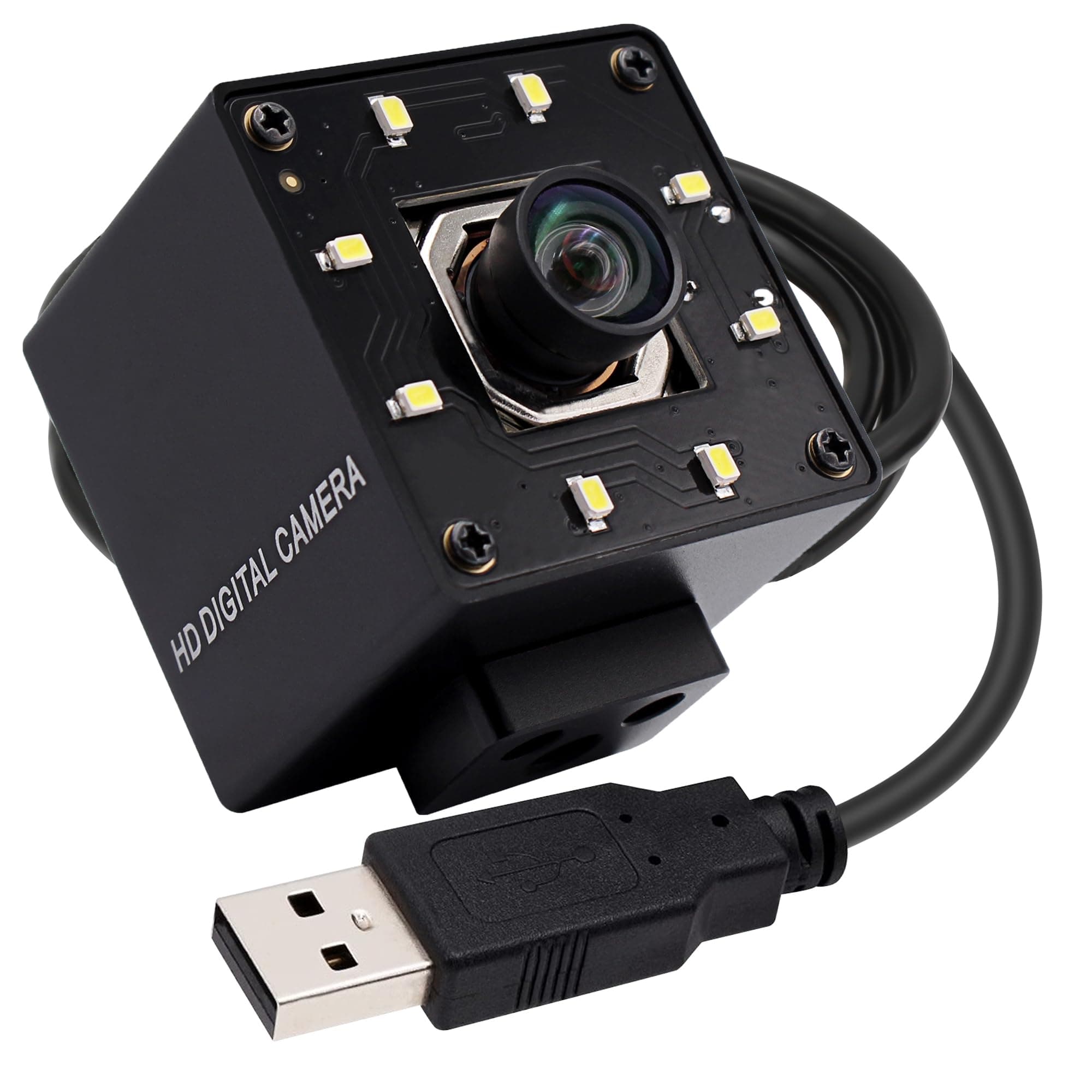 SVPRO 12MP USB Camera with Light, 4K 30fps/1080P 120fps High Speed Lightburn Camera, IMX577 Low Light USB External Computer Webcam with Wide Angle for PC Laptop,Linux,Windows,Android,MacOS