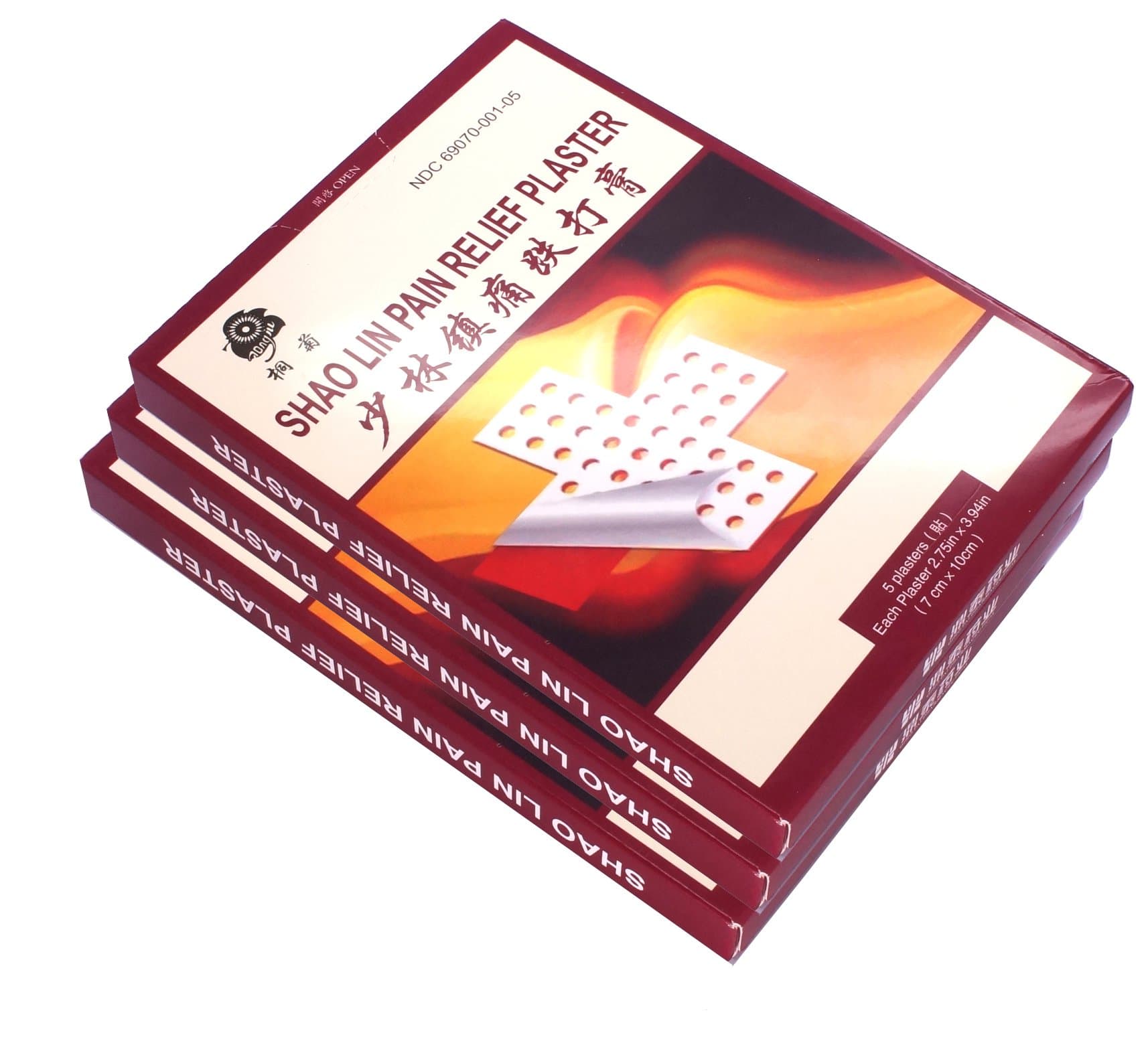 Shao Lin Chinese Herb Pain Relief Plaster Patch (3 Box / 15 Patches)