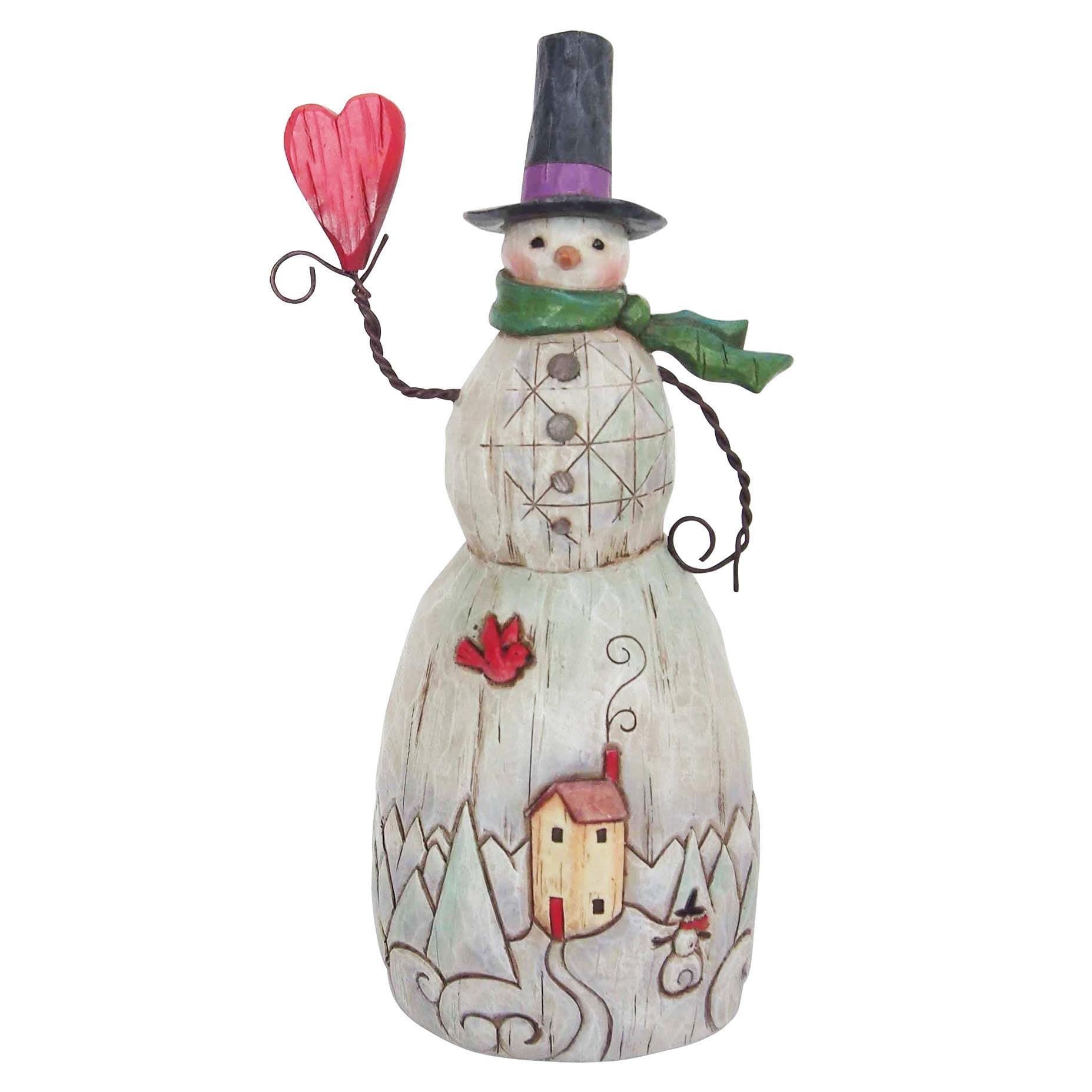 Enesco by Jim Shore Folklore Snowman with Heart