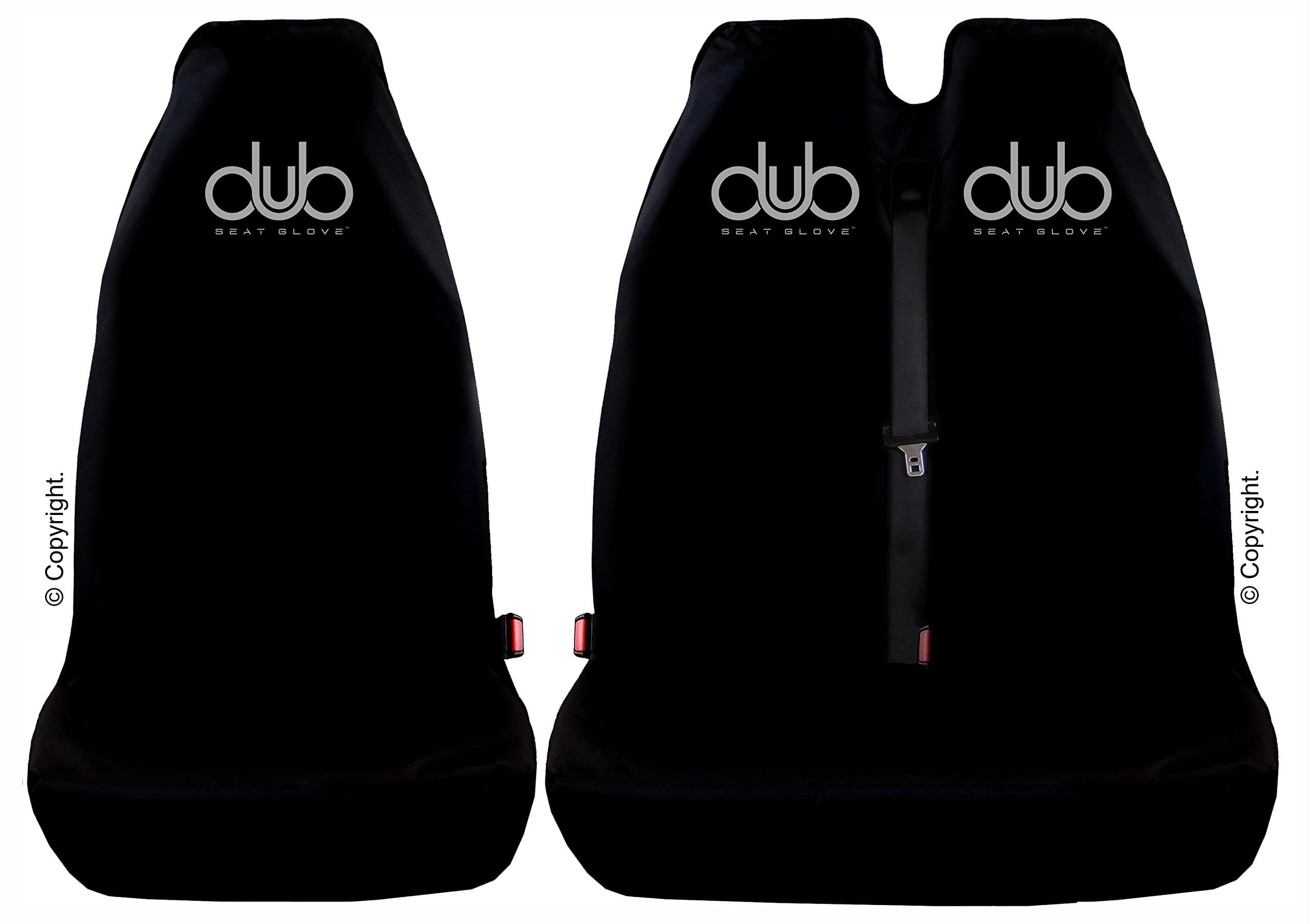 DUB SEAT GLOVE Genuine FRONT Single and Twin Protective Seat Covers in Black (T6 TRANSPORTER Compatible).