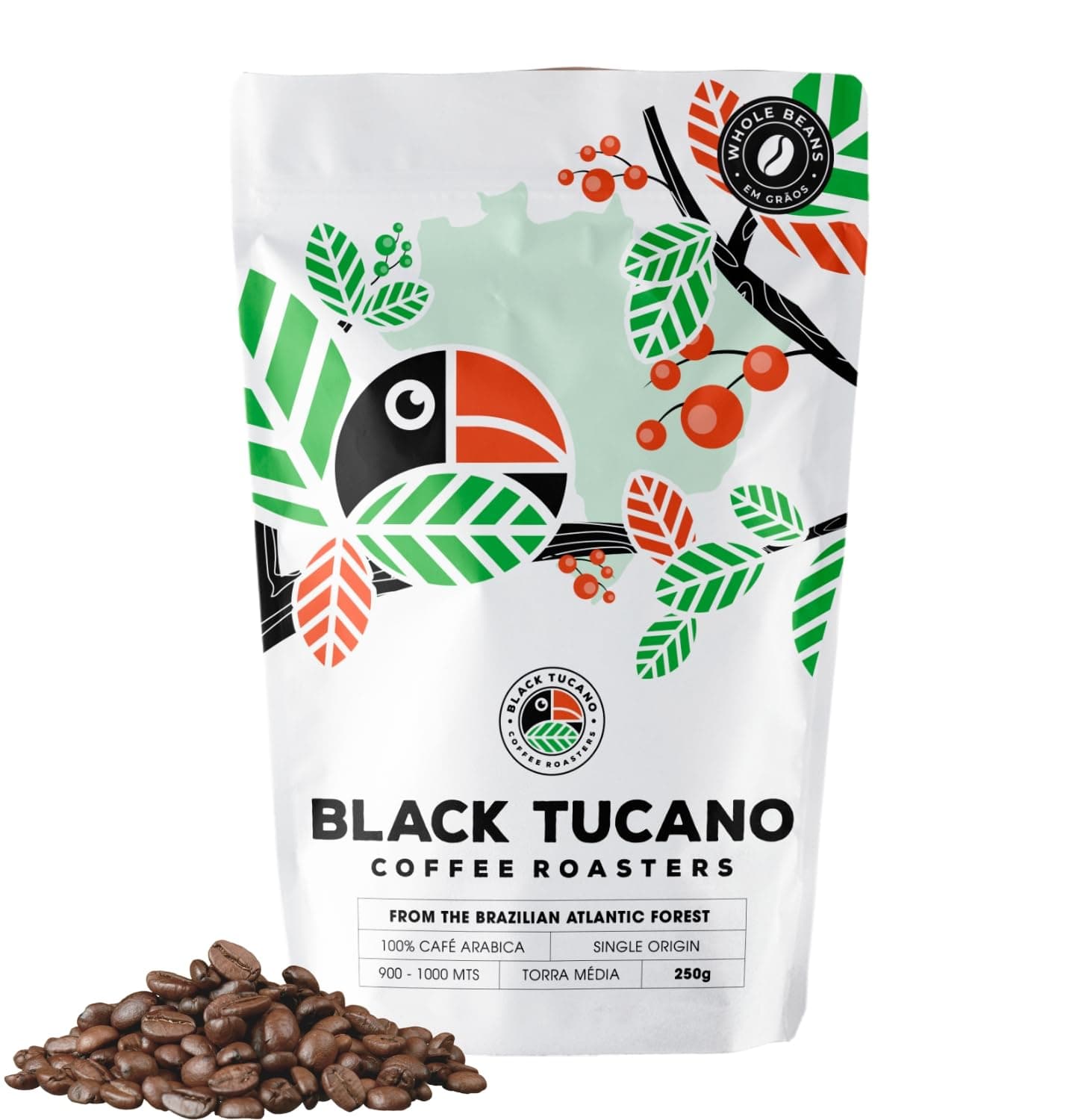 Specialty Coffee - Brazilian Whole Bean Medium Roast Coffee - Single Origin Whole Bean - 8.8 Ounces 250 Gr