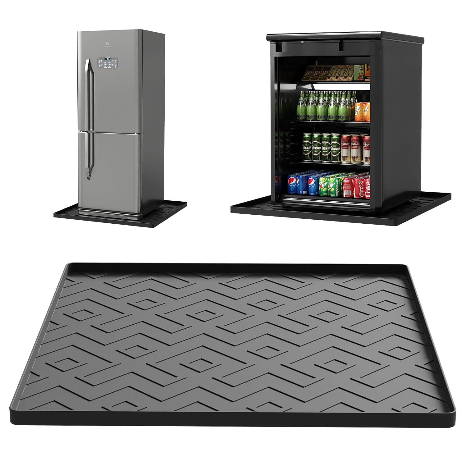 Mini Fridge Silicone Mat, 50 x 50 x 1 cm, Non-Slip, Leak-Proof, Drip Protection, Ideal for Refrigerators, Washing Machines, Dryers, Wine Coolers and Dishwashers