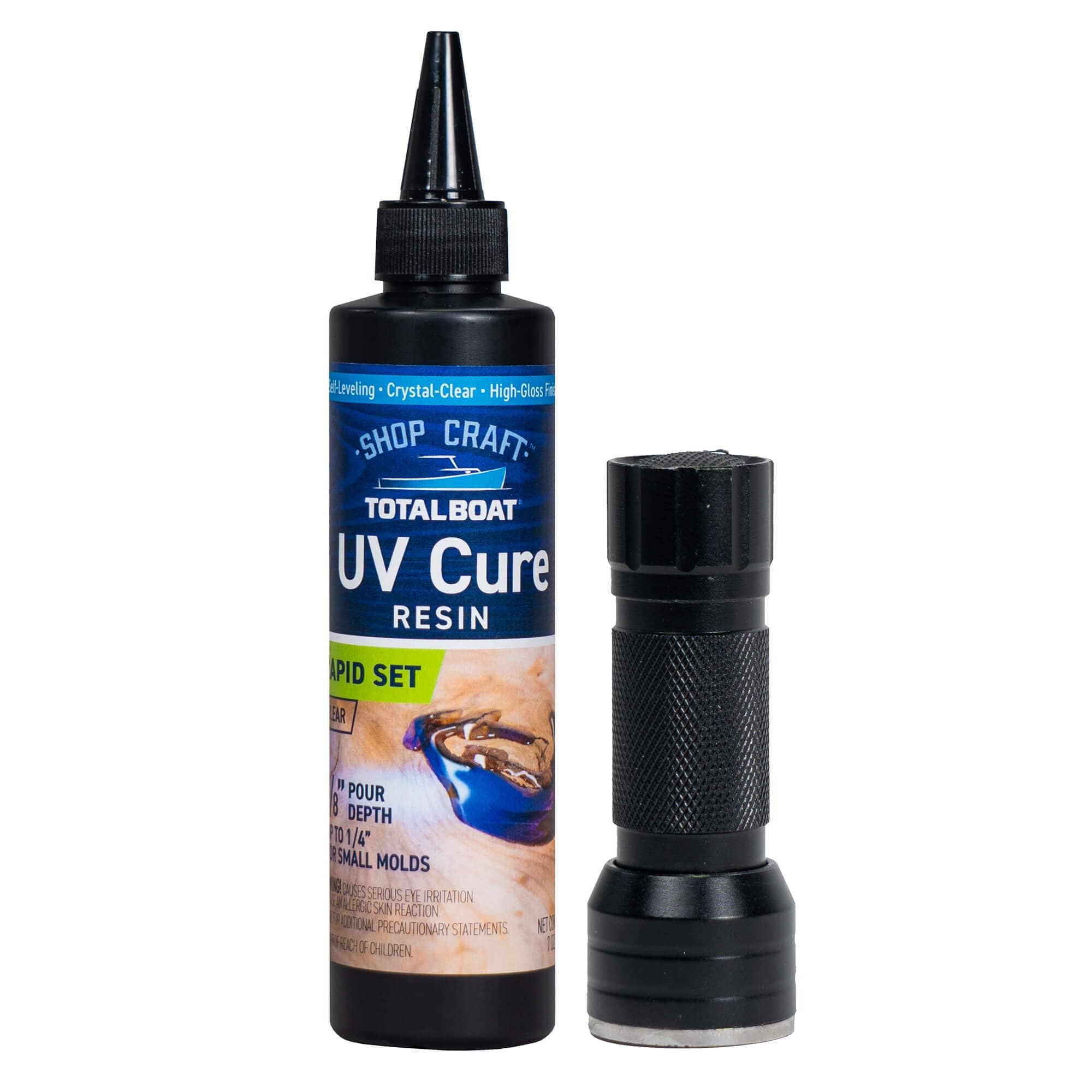UV Cure Clear Acrylic Resin with UV Flashlight for DIY Jewelry Making, Small Resin Crafts, and Protective Coating