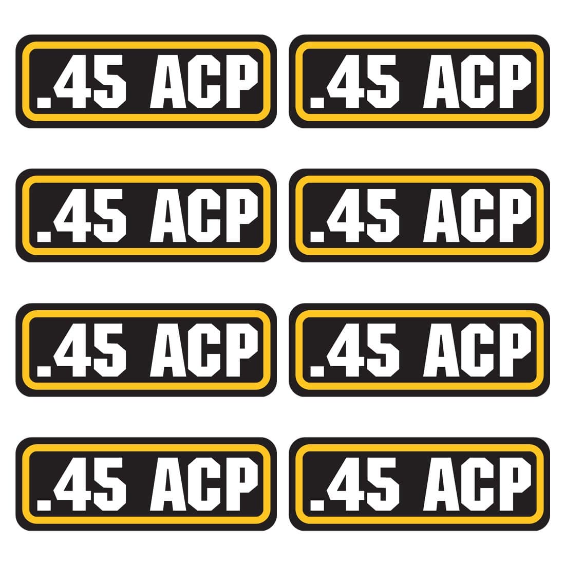 45 ACP Ammo Can Stickers, (3"x1.06",8 Pack) Vinyl Decals for Ammo Cans Metal, Storage Box, Gun Cases, Bullet Box & Ammo Pouch Labels for Organizing