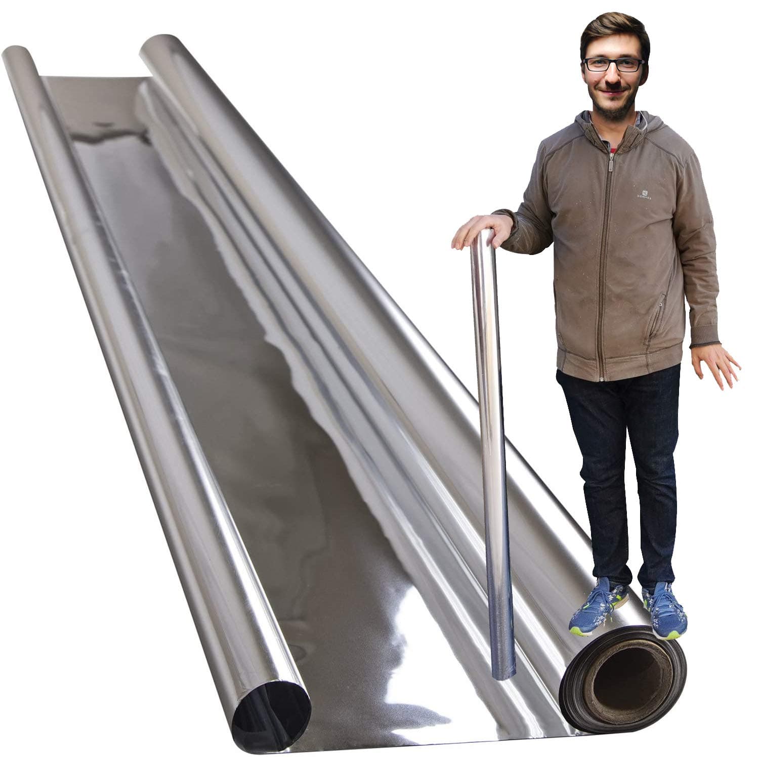 Highly Reflective Silver Mylar Film Roll 4 FT x 100 FT 2 Mil (1 Pack) Total 400 Square Feet for Garden Greenhouse Grow Room Tent Covering Foil Sheets Maximizes Light Energy & Heat Retention