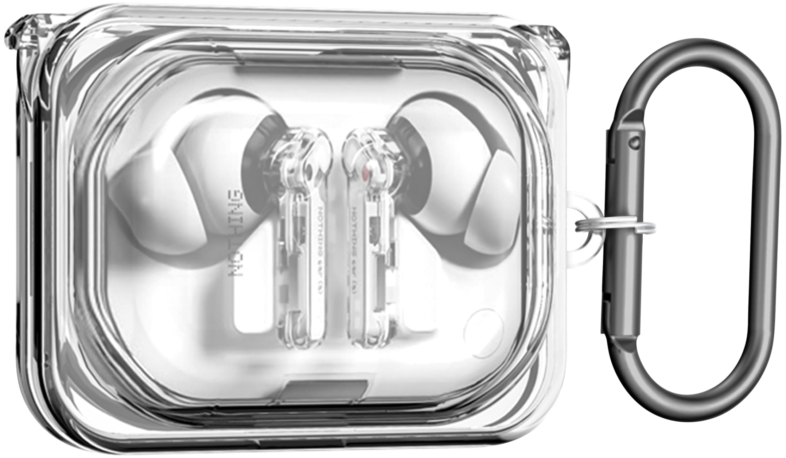 Geiomoo Soft TPU Case for Nothing Ear (a), Protective Cover with Carabiner (Clear)