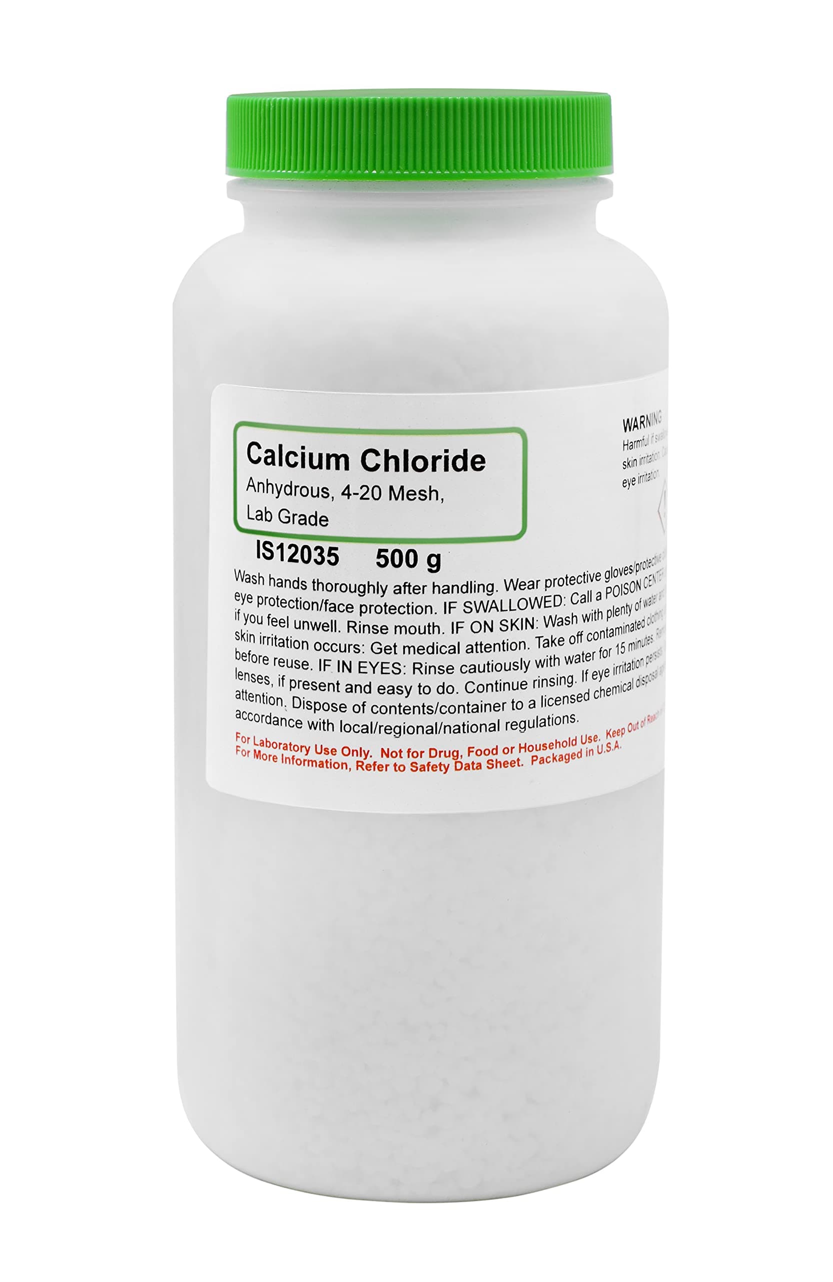 Anhydrous Calcium Chloride, 500g, 4-20 Mesh - Laboratory-Grade - Calcium Chloride Powder - The Curated Chemical Collection by Innovating Science